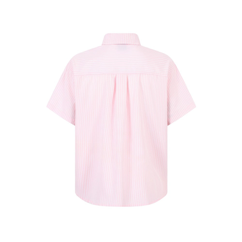 Omirad “Puppy For You” Striped Short-Sleeve Shirt