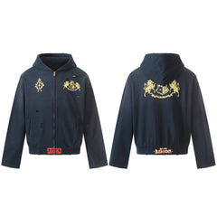Omirad Distressed Crest Zip-Up Hoodie