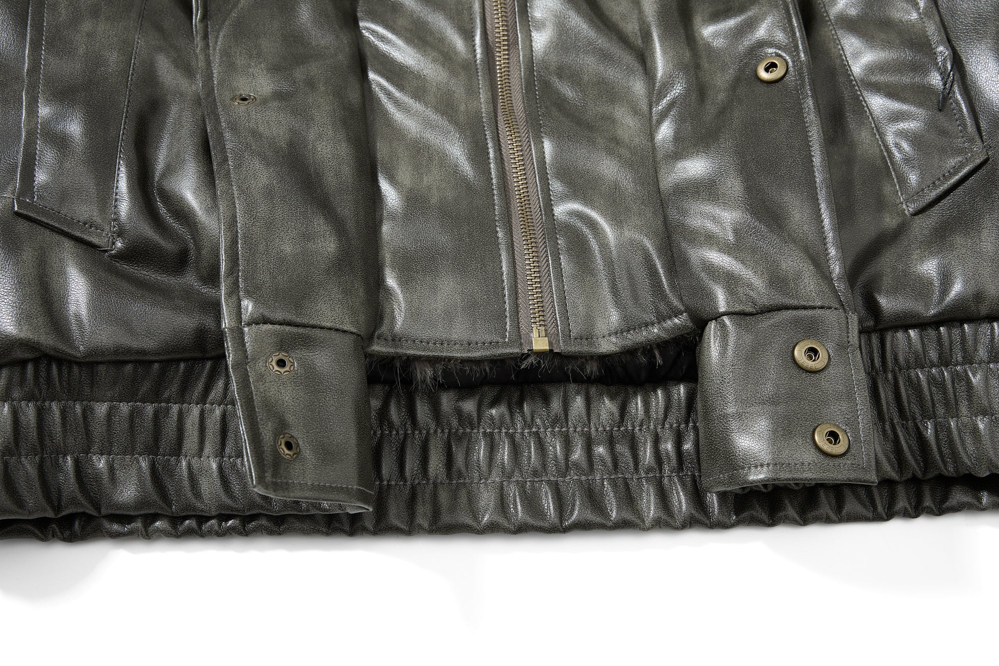 Omirad Faux Leather Bomber Jacket