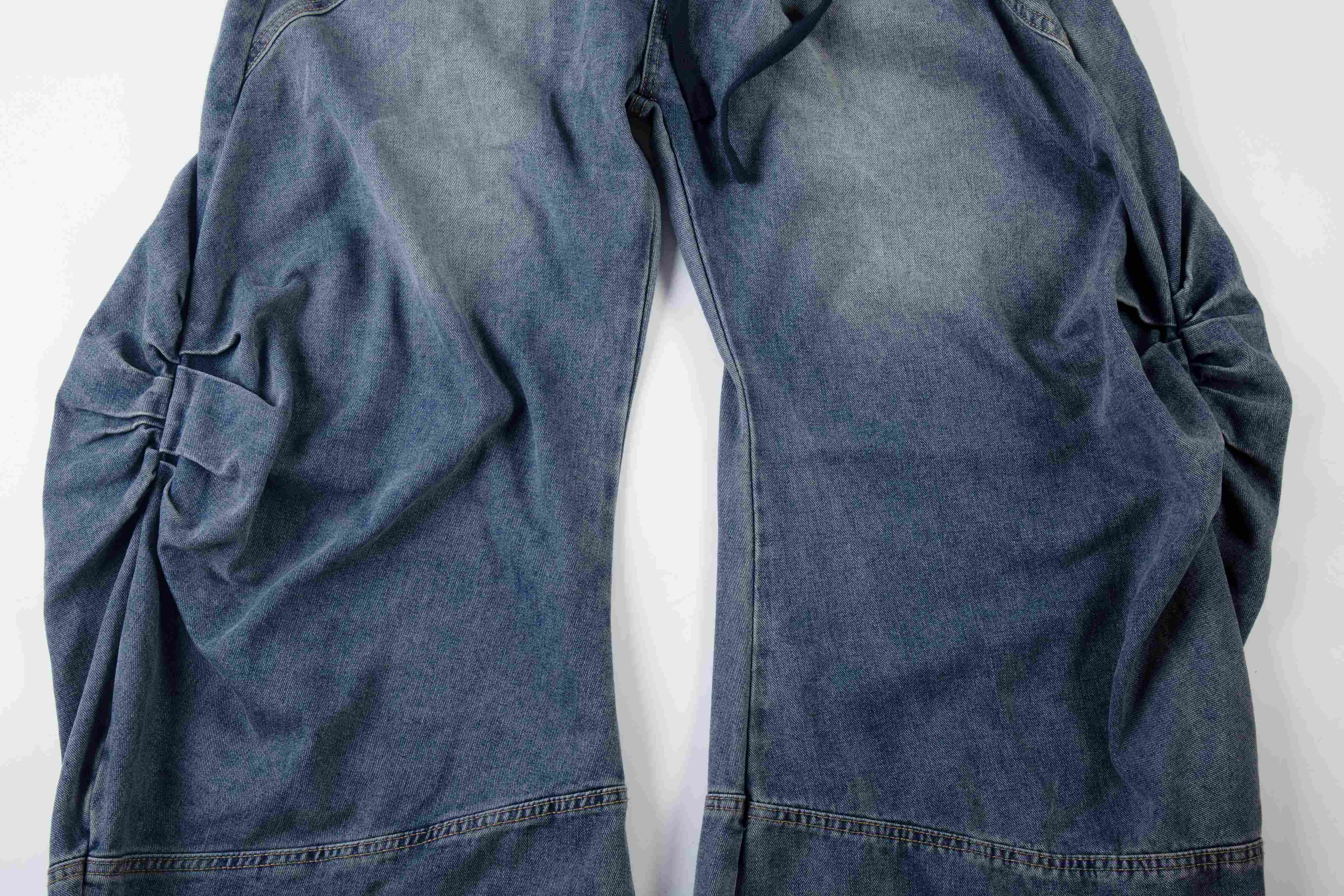 Omirad Layered Plaid Baggy Jeans