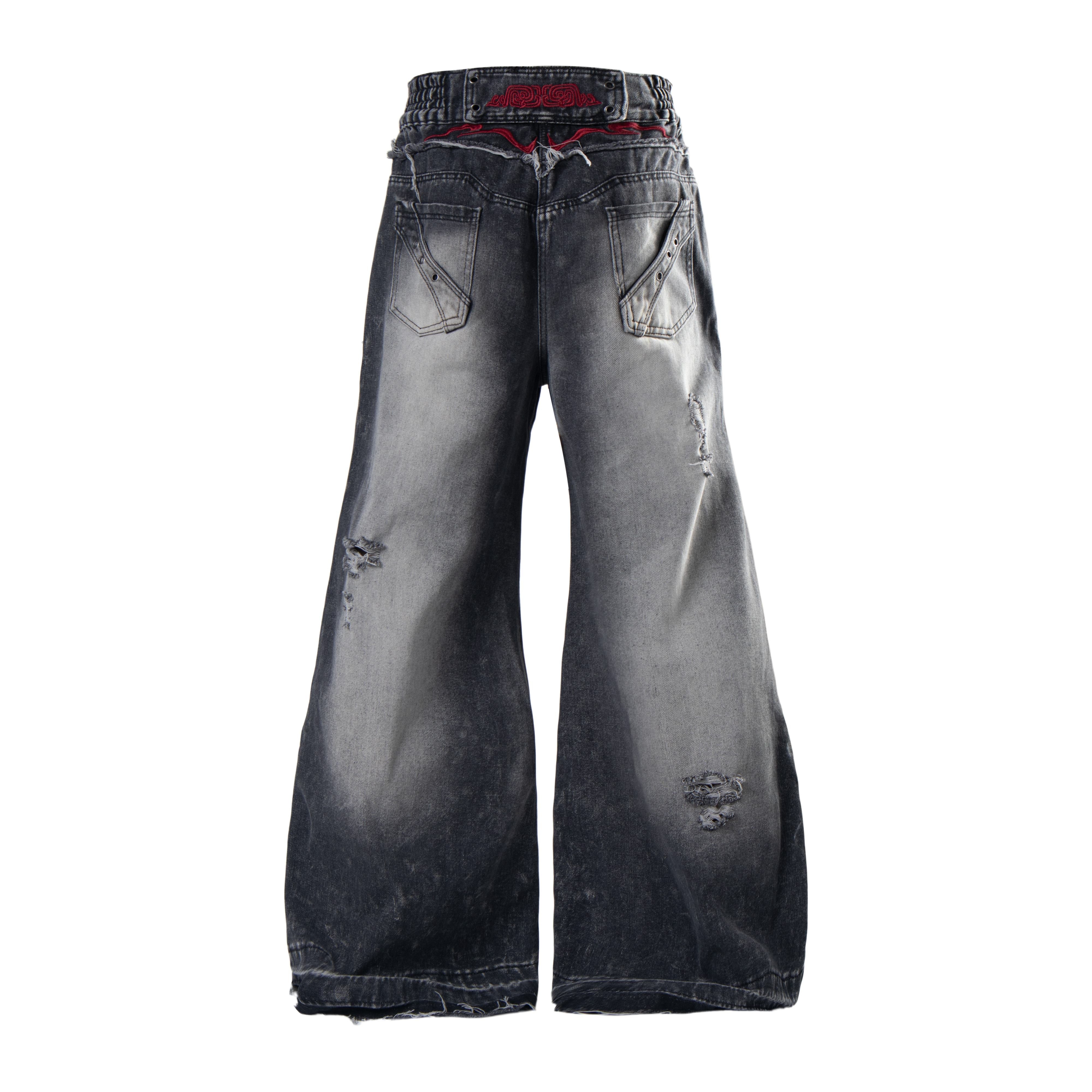 Omirad Distressed Panel Baggy Jeans