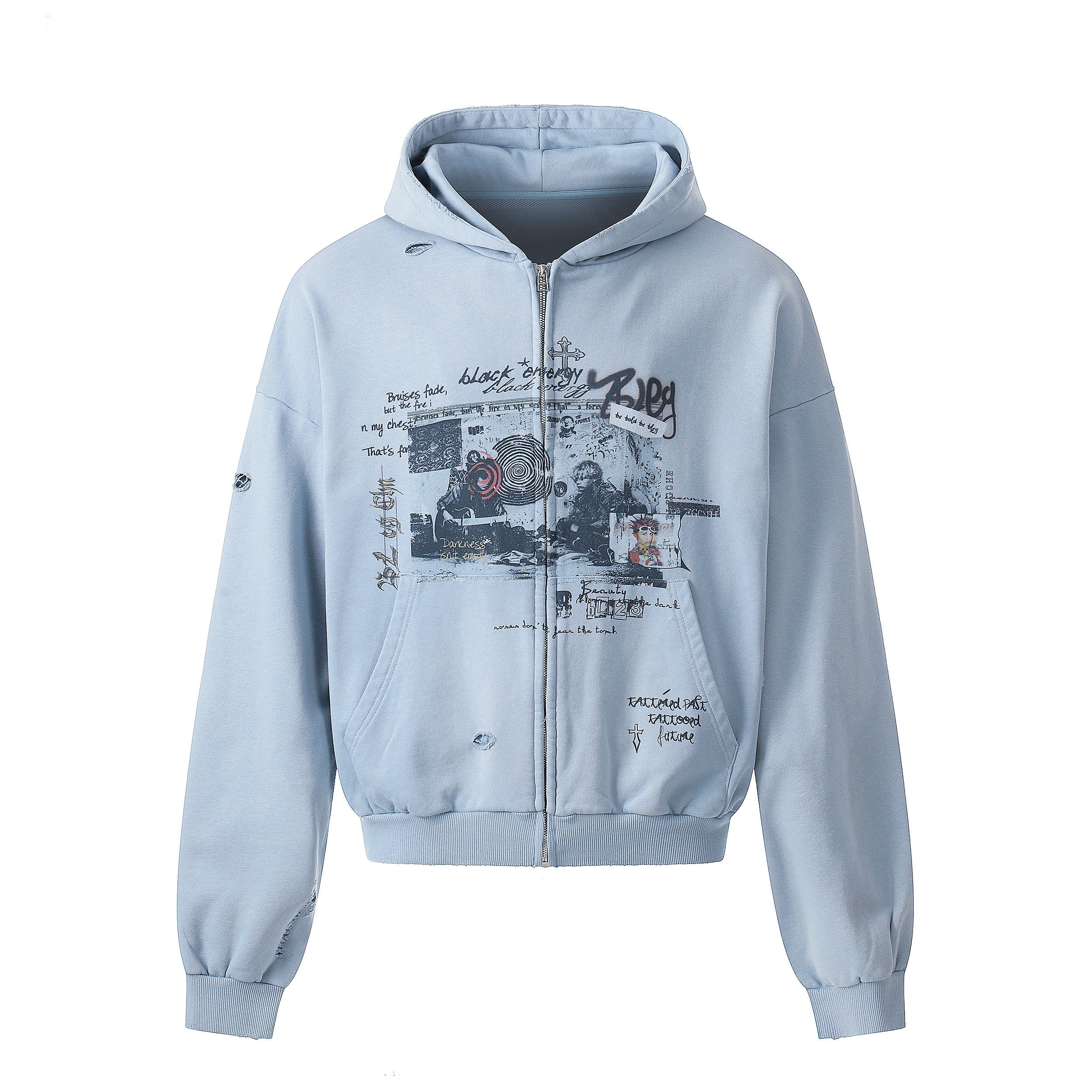 Omirad Collage Graphic Zip-Up Hoodie