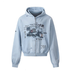 Omirad Collage Graphic Zip-Up Hoodie