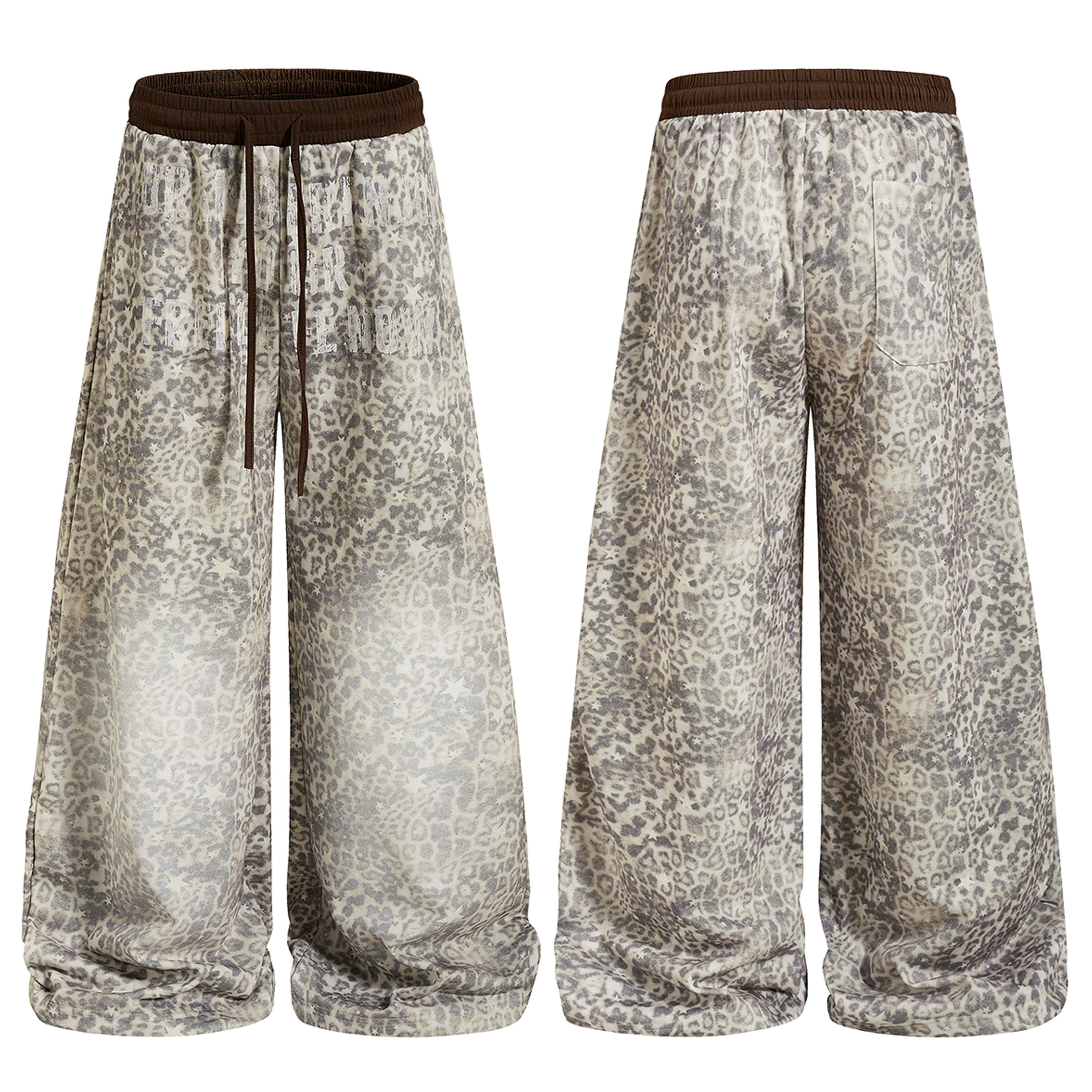 Omirad Leopard Washed Wide-Leg Sweatpants