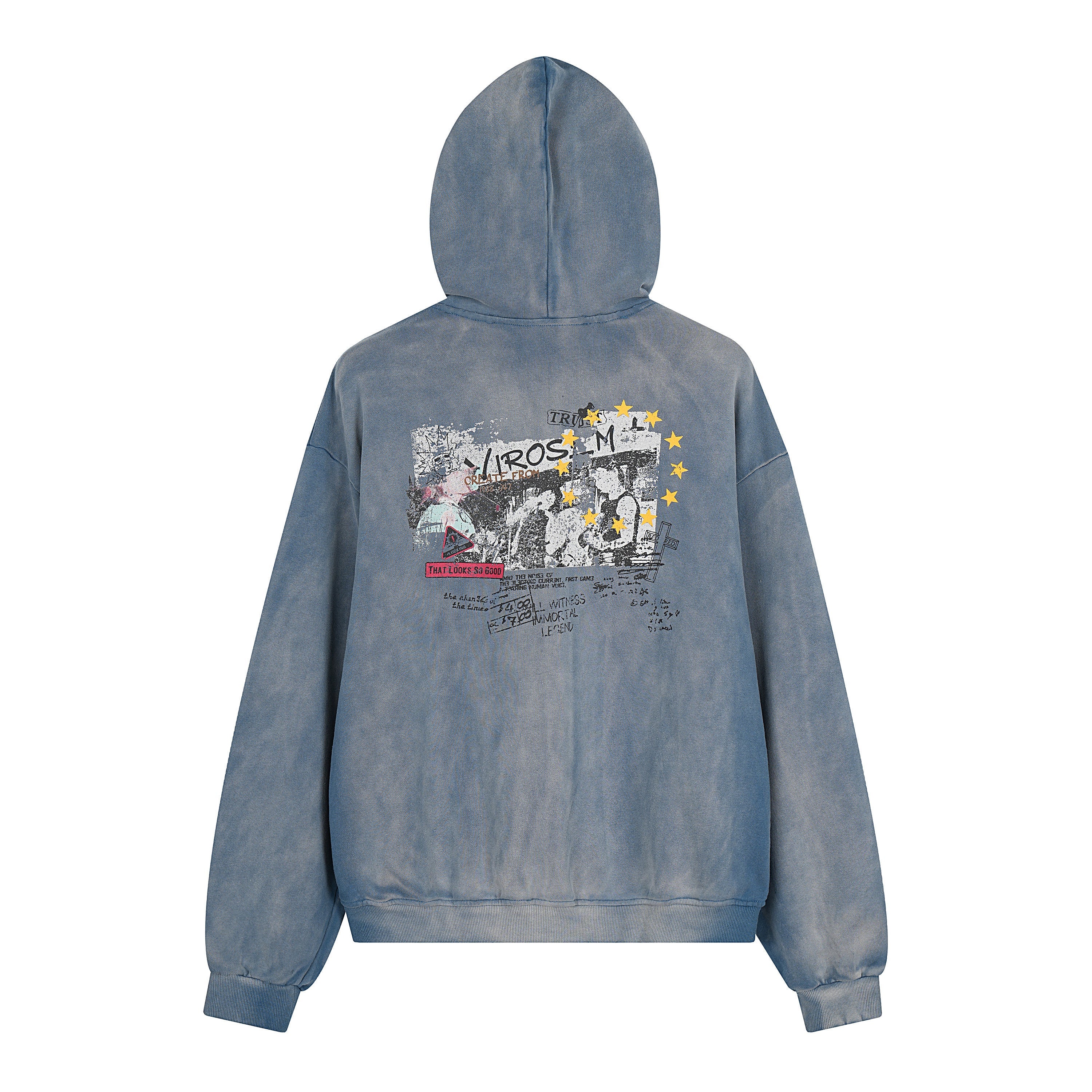 Omirad Vintage Graphic Zip-Up Hoodie