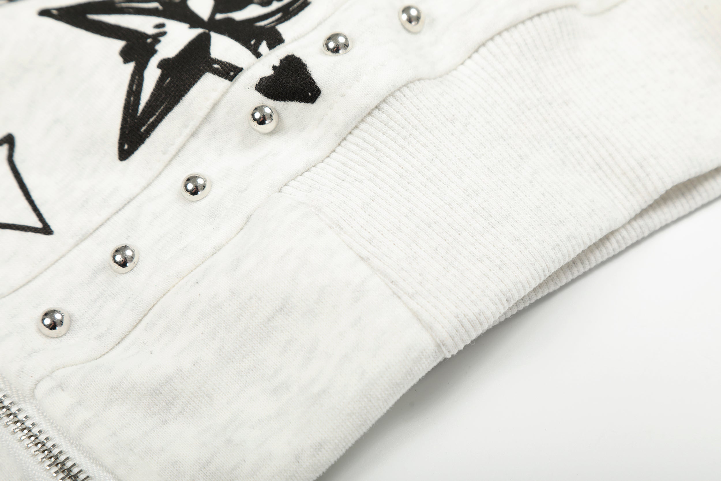 Omirad Faux-Fur Collar Graphic Zip Hoodie