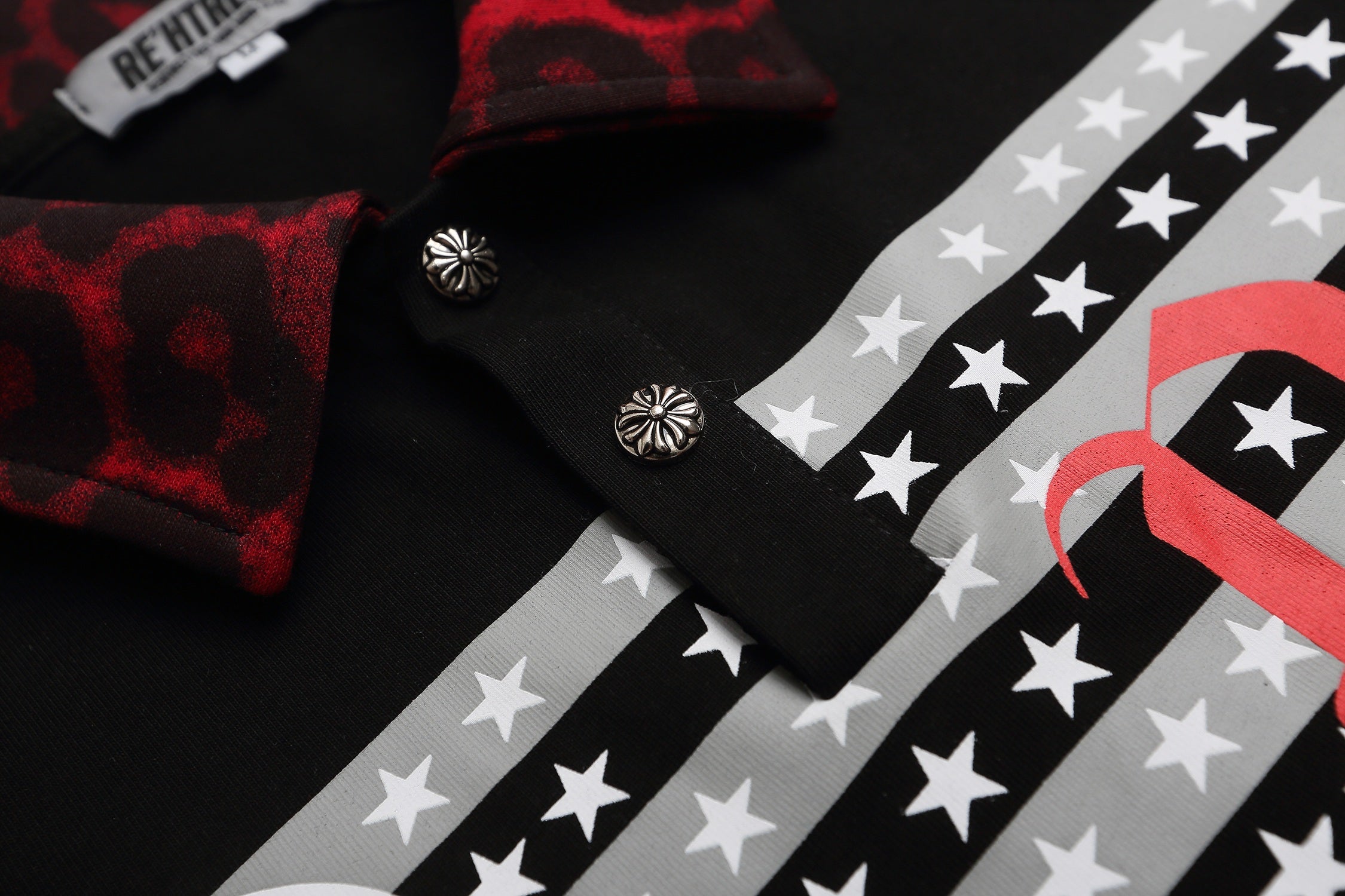 Omirad Leopard Collar Graphic Polo Shirt