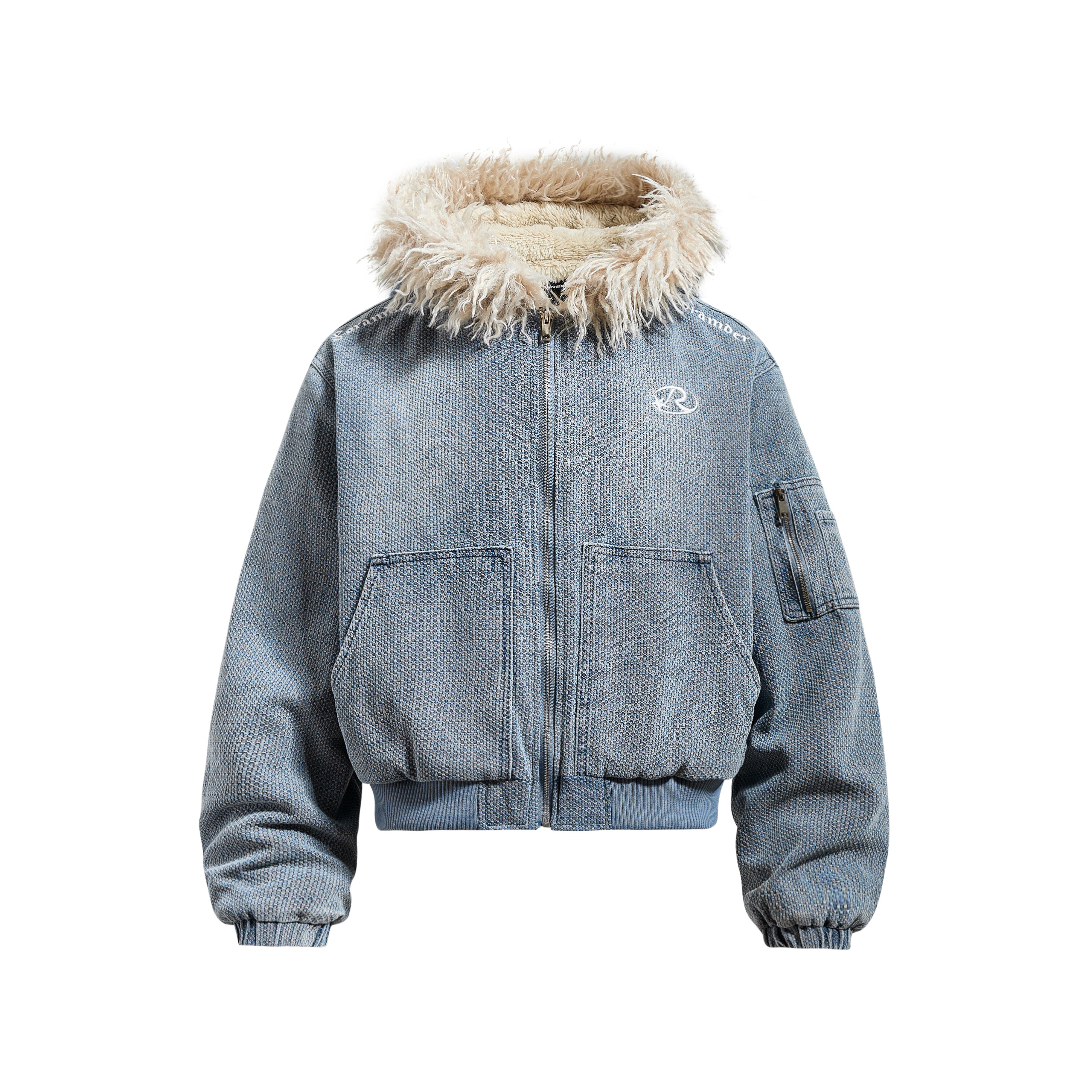 Omirad Fur-Trim Washed Hooded Jacket