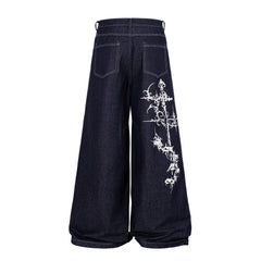 Omirad Gothic Script Wide-Leg Jeans
