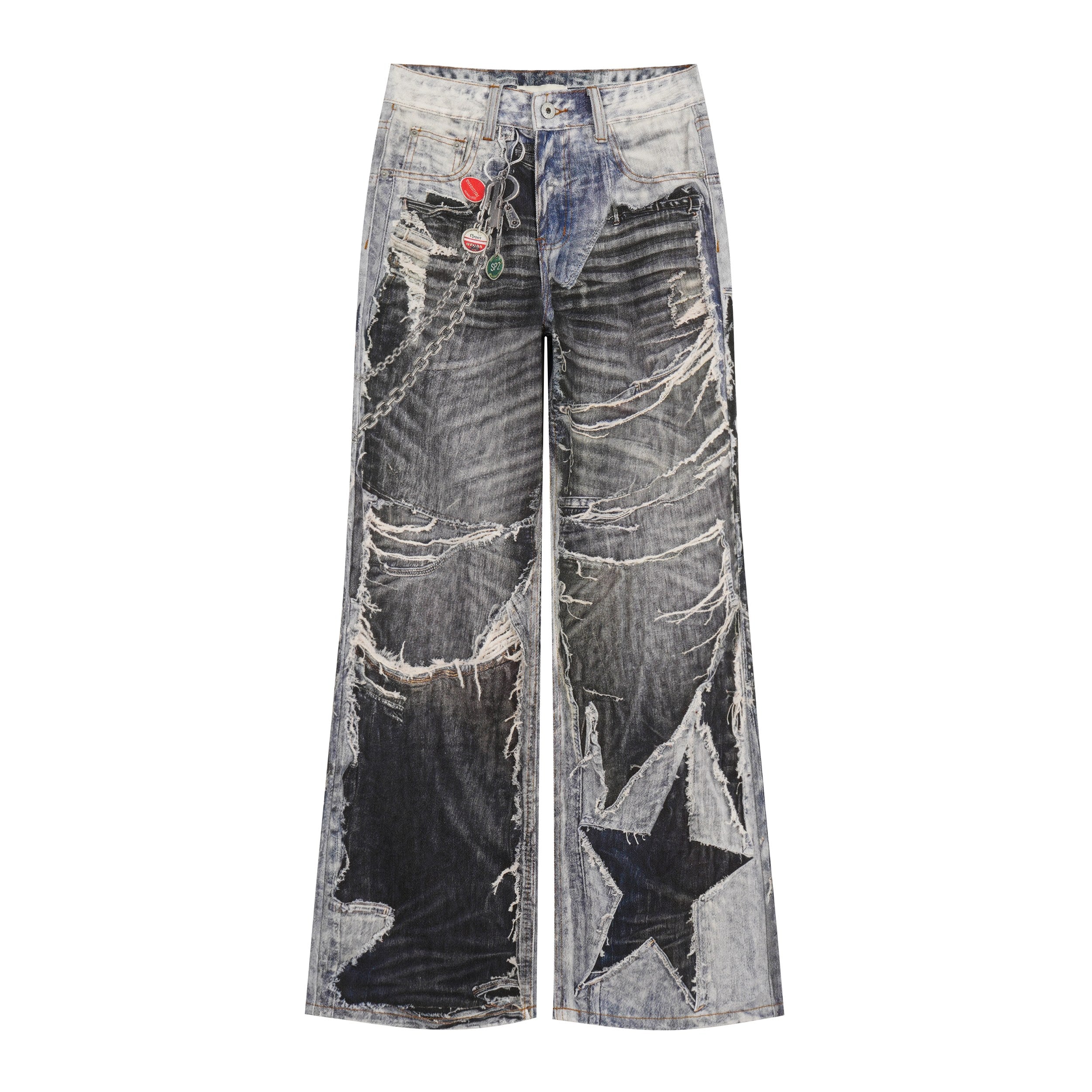 Omirad Distressed Patchwork Jeans