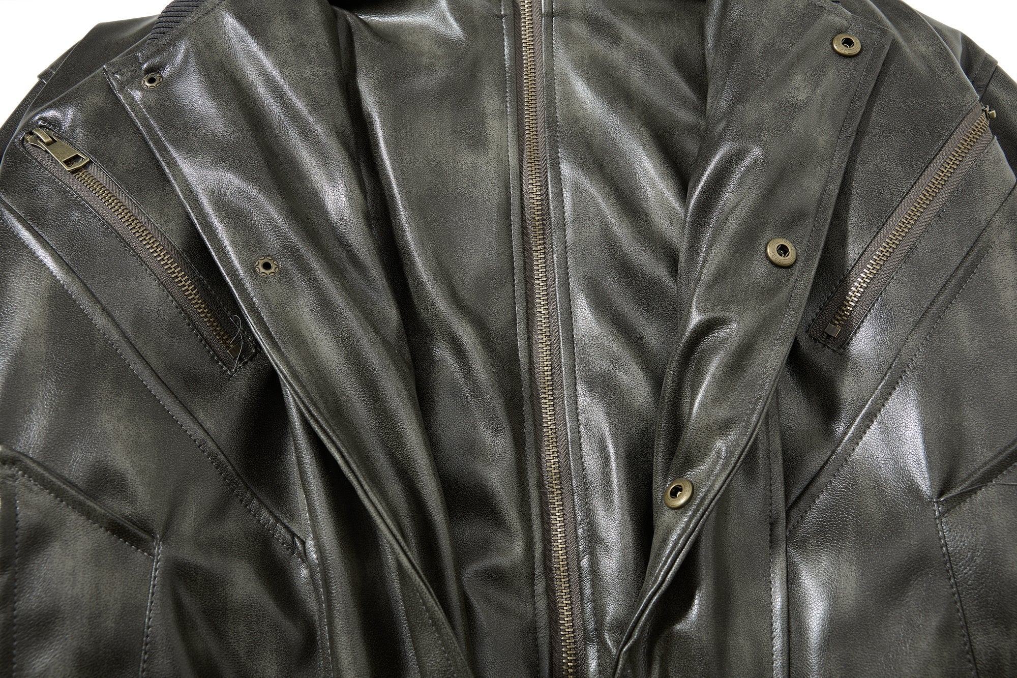 Omirad Faux Leather Bomber Jacket