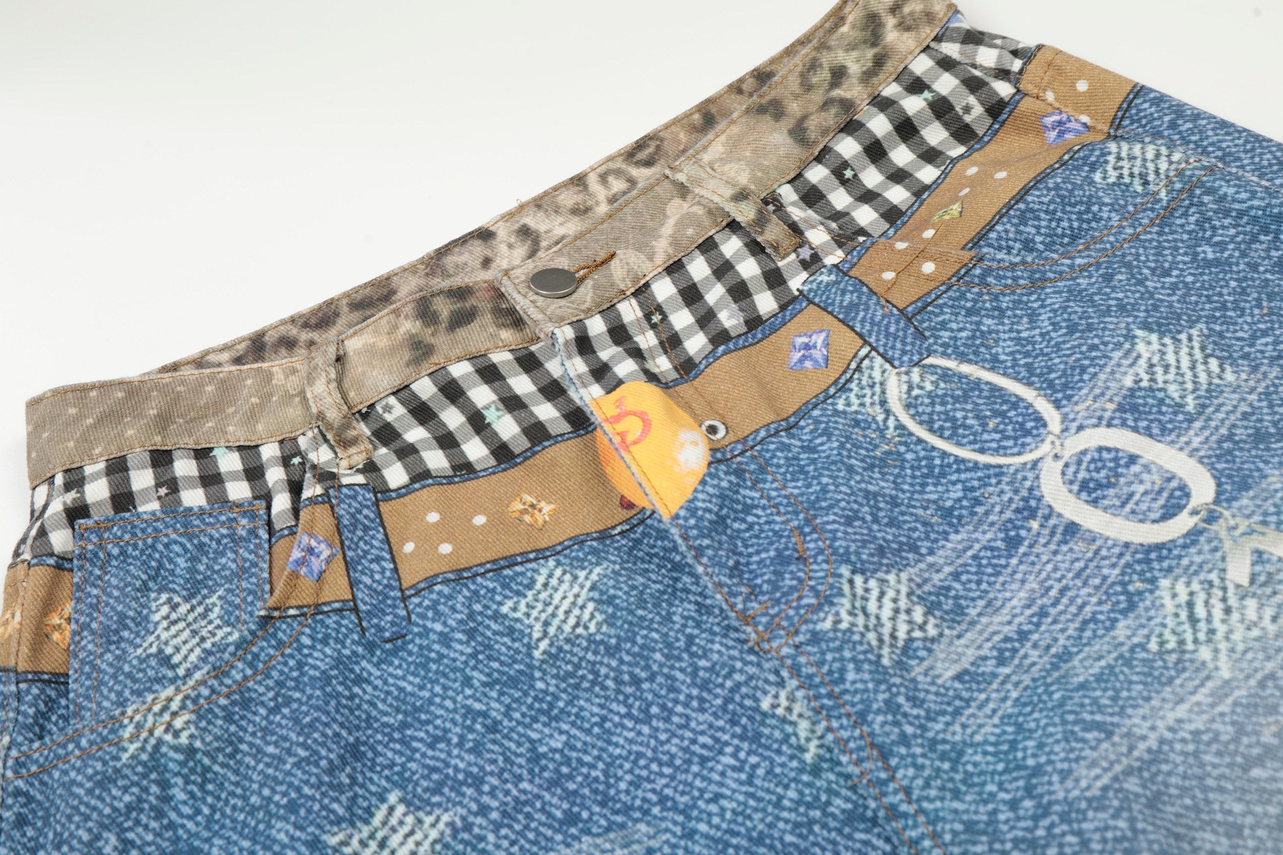Omirad “Vintage Patchwork Denim Shorts”