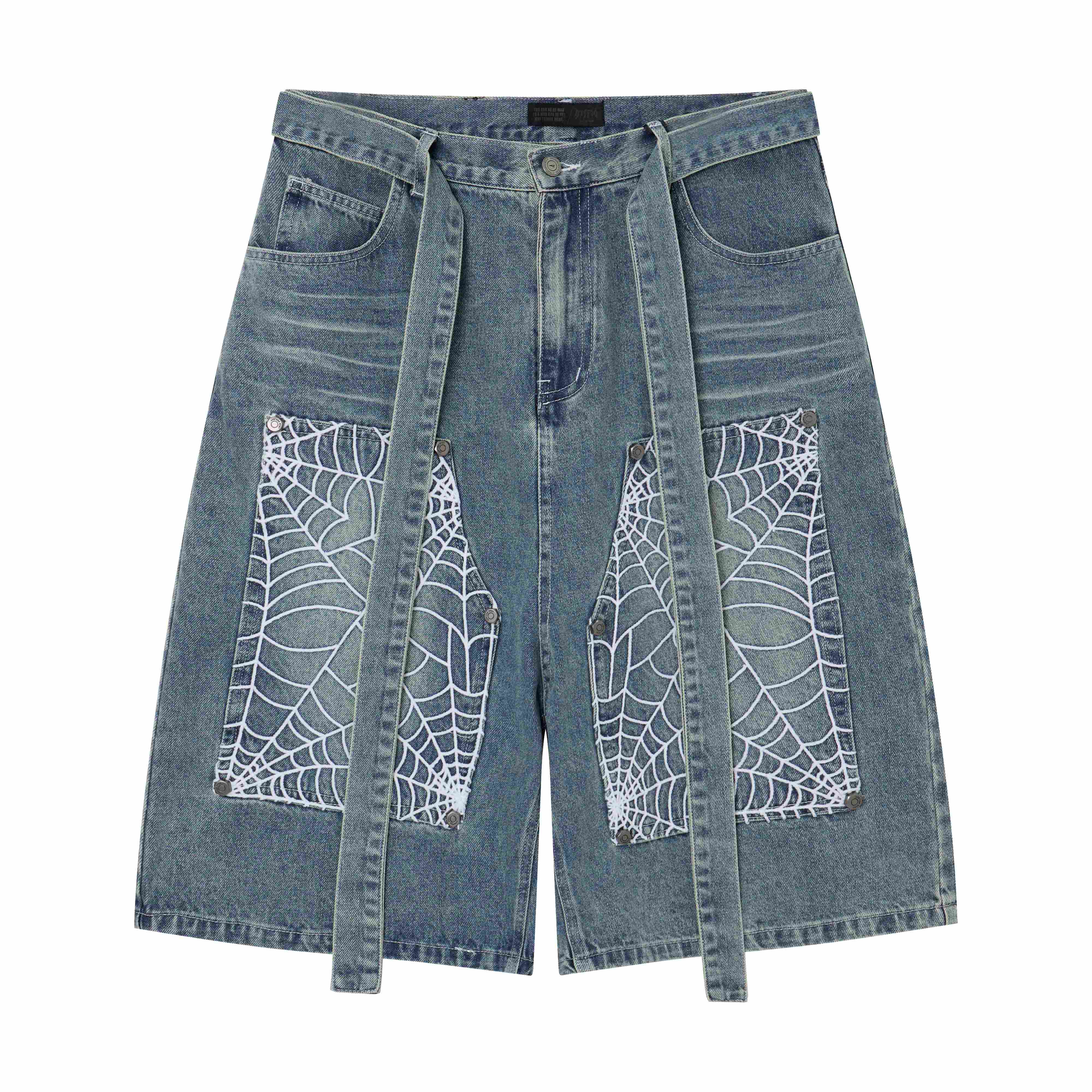 Omirad Web Panel Strap Denim Shorts