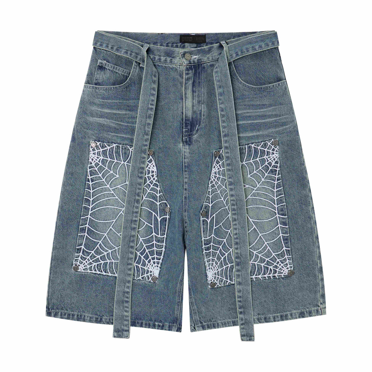 Omirad Web Panel Strap Denim Shorts