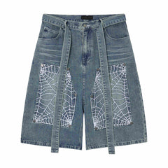 Omirad Web Panel Strap Denim Shorts