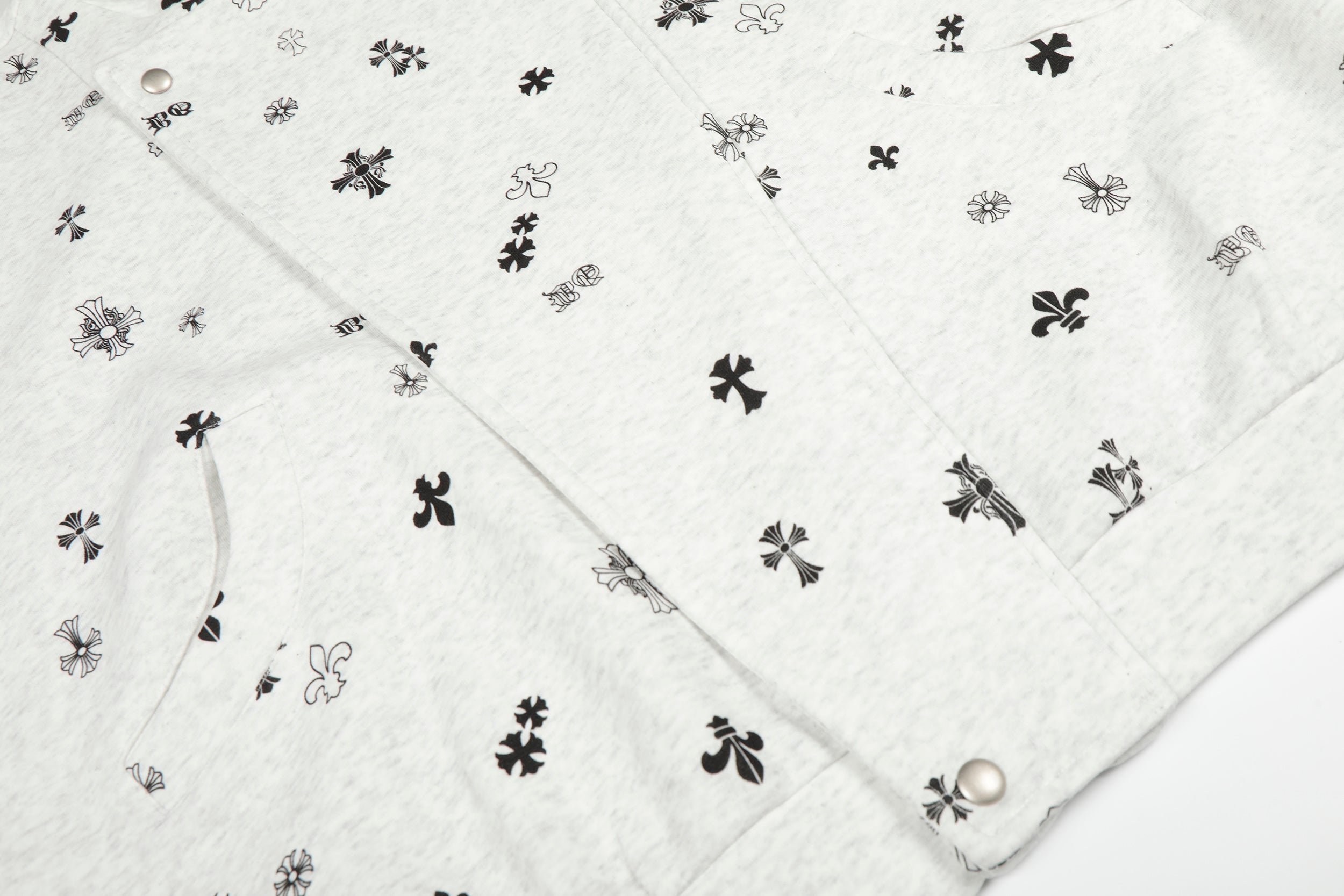 Omirad All-Over Cross Print Hooded Jacket