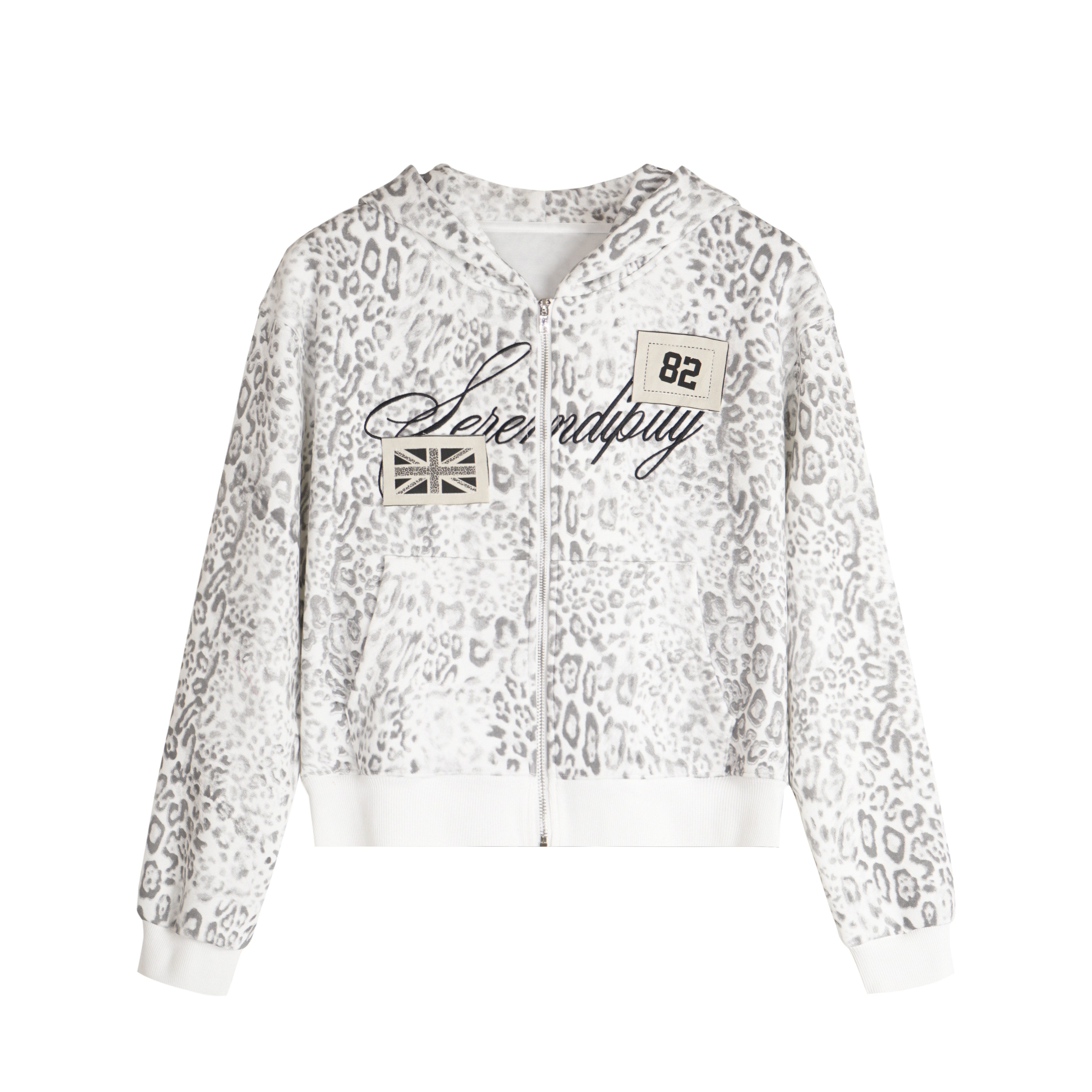 Omirad Leopard Print Zip-Up Hoodie