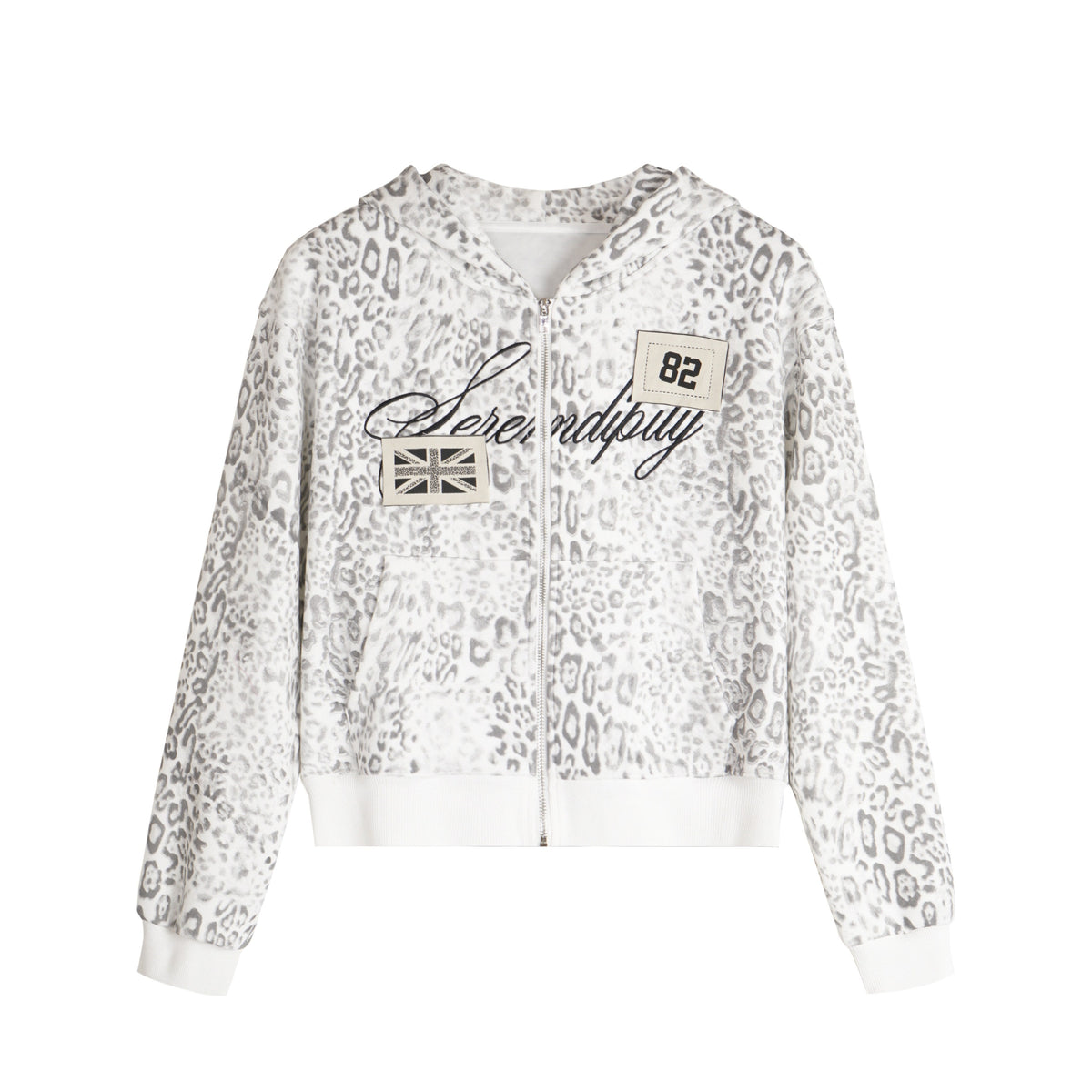 Omirad Leopard Print Zip-Up Hoodie