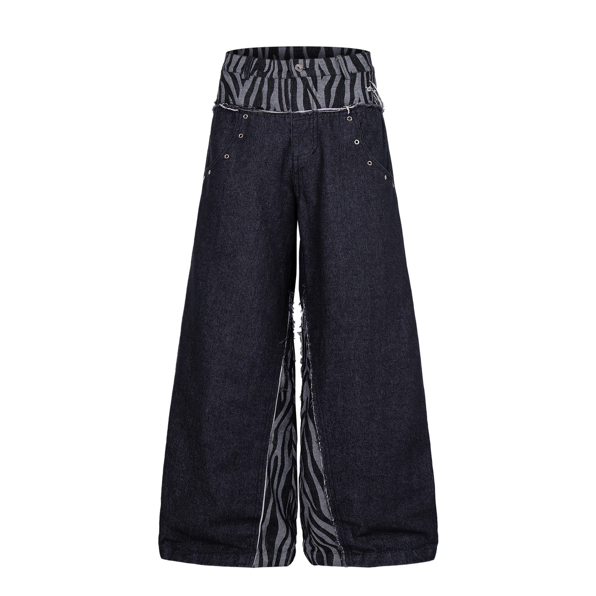 Omirad Layered Zebra Wide-Leg Jeans