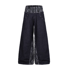 Omirad Layered Zebra Wide-Leg Jeans