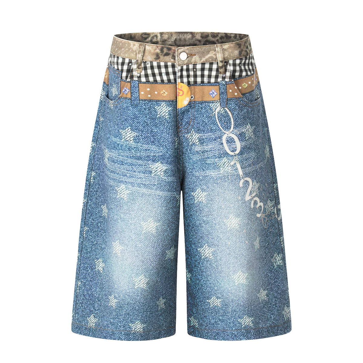 Omirad “Vintage Patchwork Denim Shorts”
