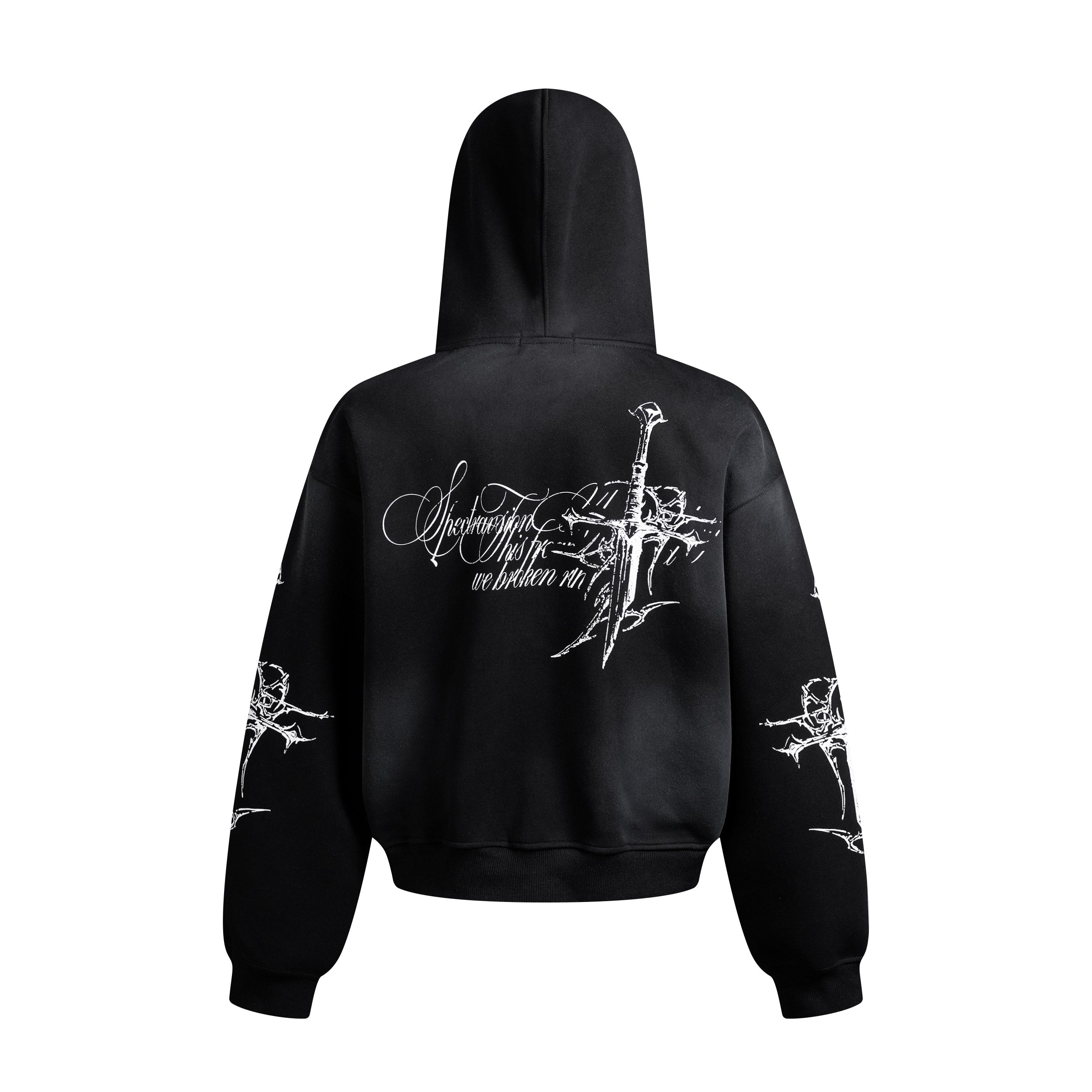 Omirad Gothic Cross Zip Hoodie