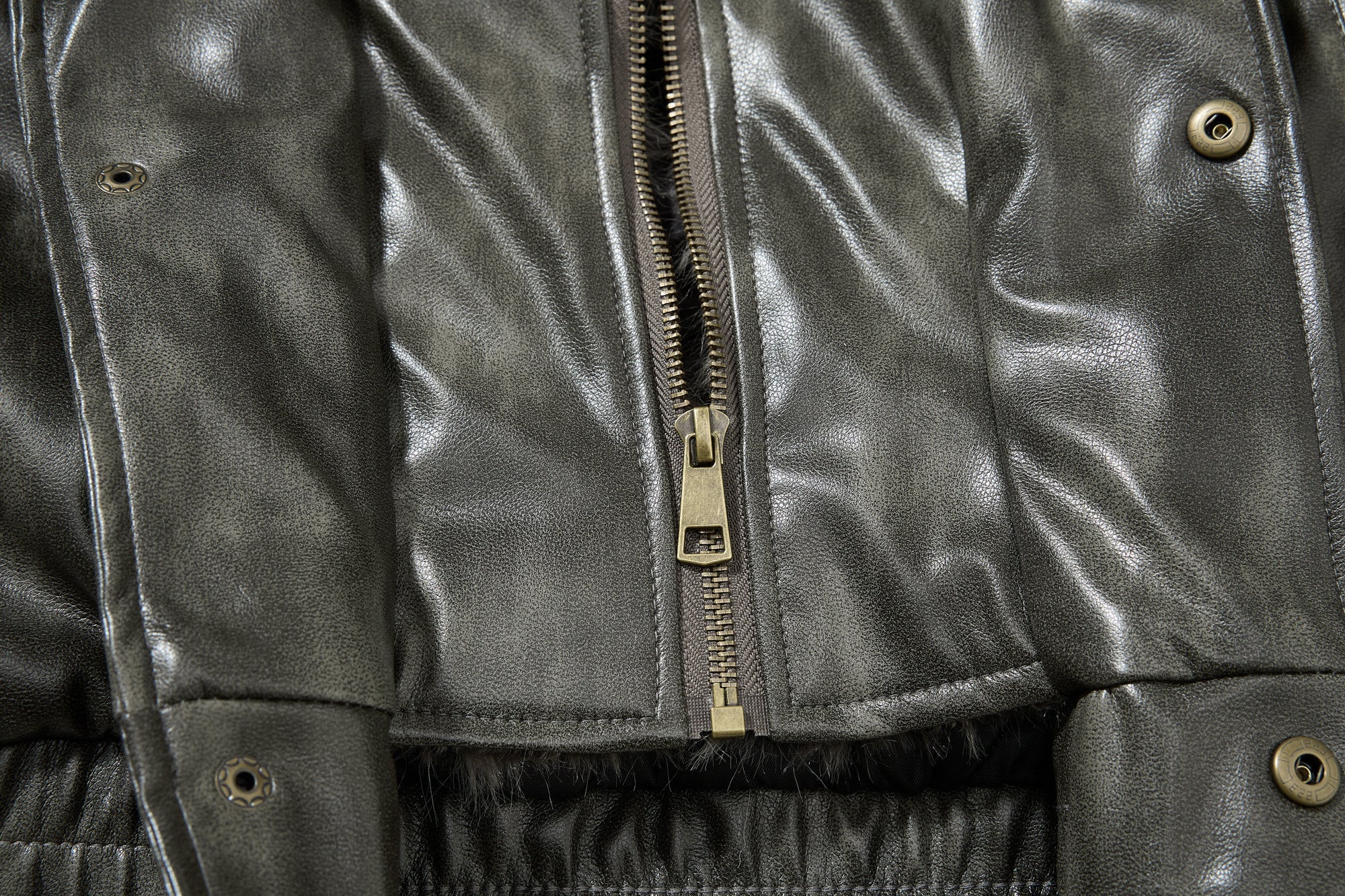 Omirad Faux Leather Bomber Jacket