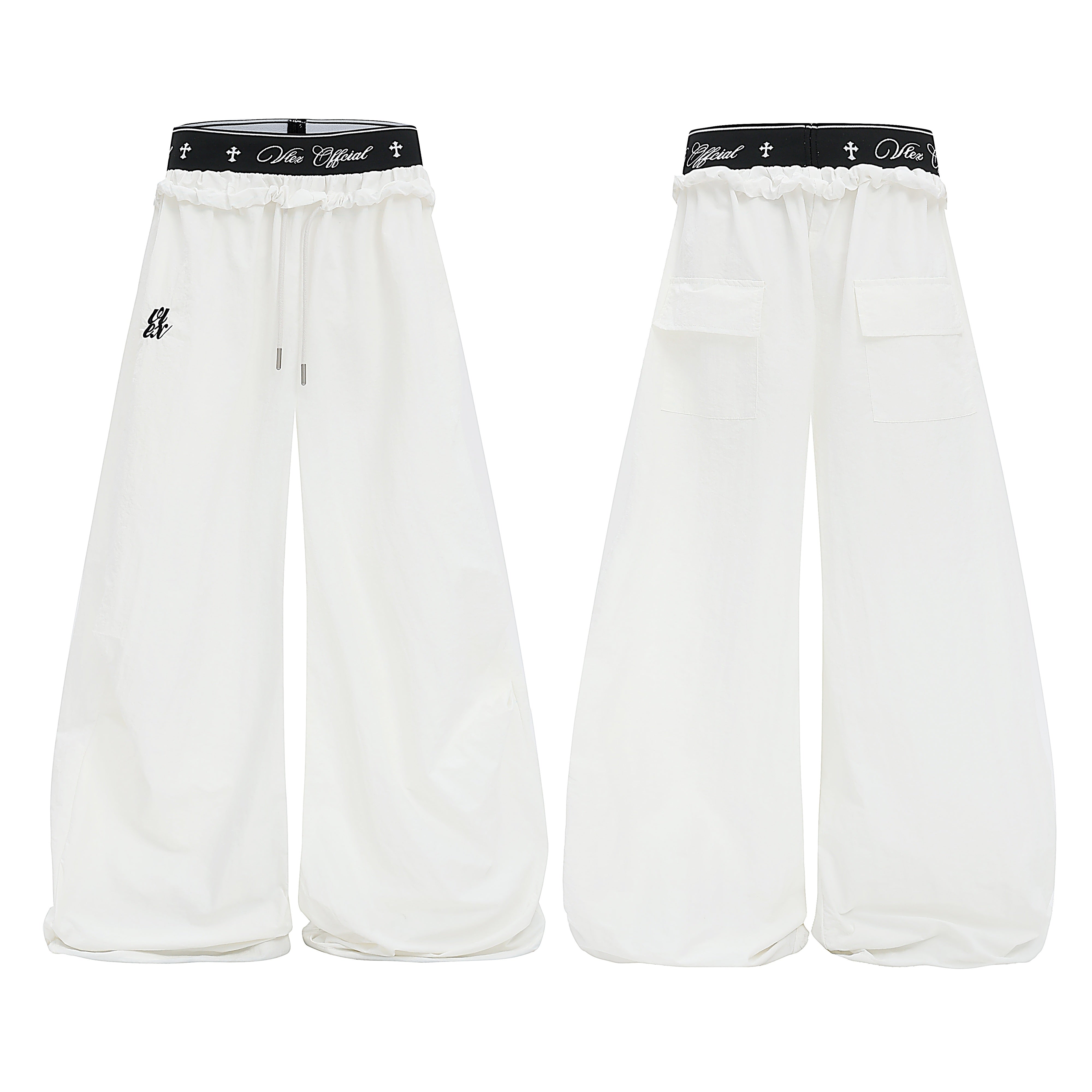 Omirad Layered Waist Wide-Leg Sweatpants