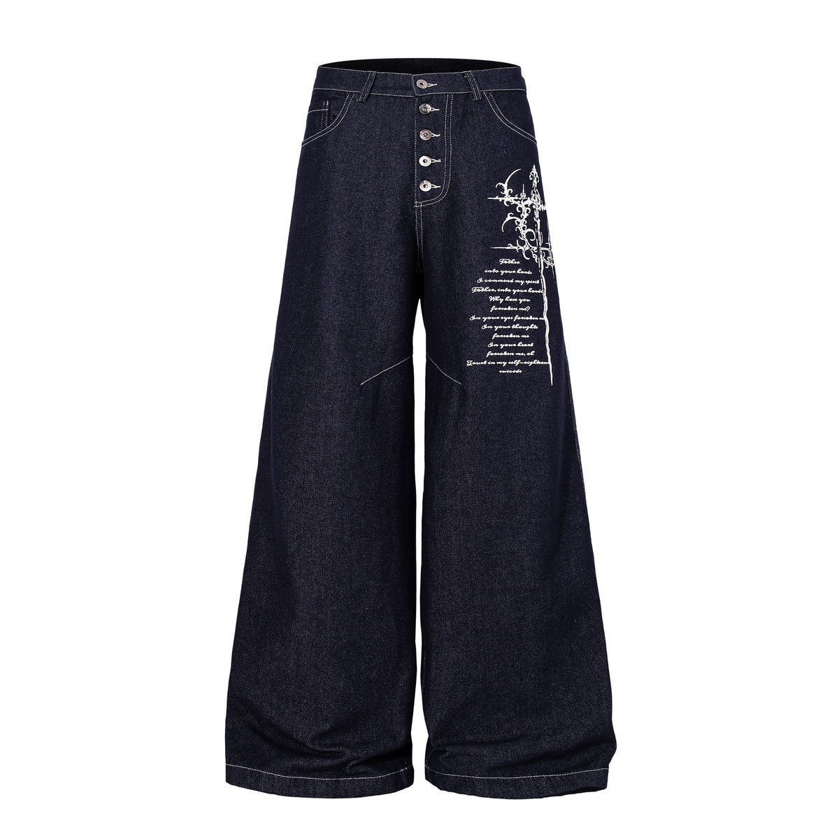 Omirad Gothic Script Wide-Leg Jeans