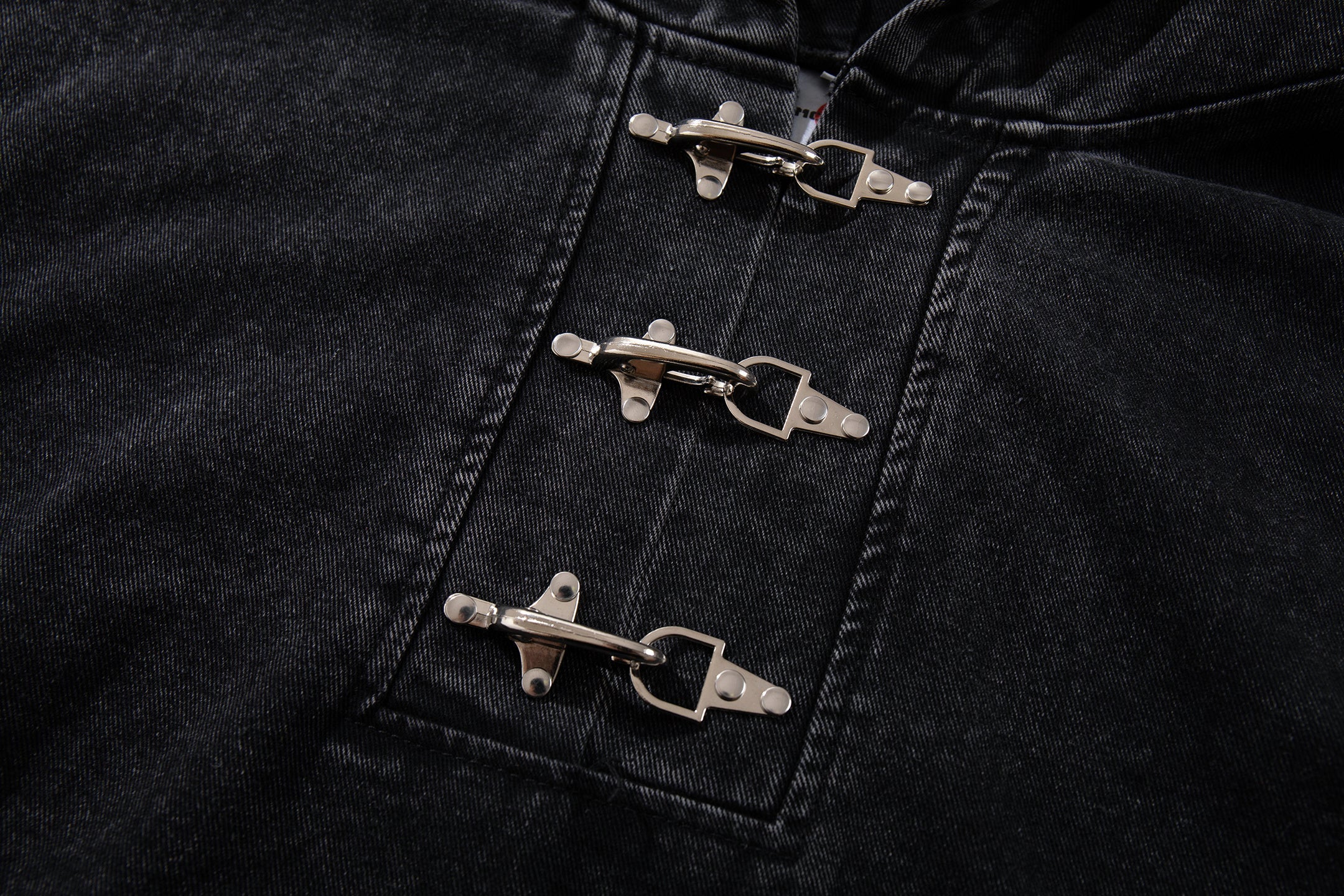 Omirad Toggle-Front Washed Denim Hoodie