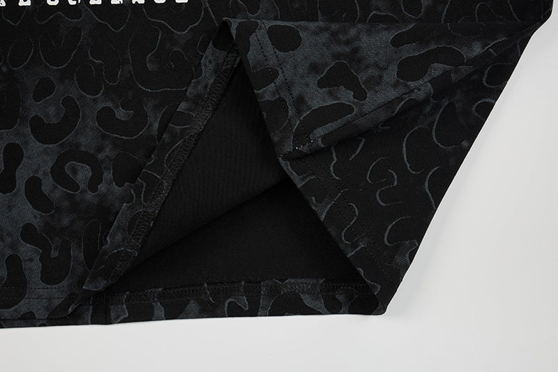 Omirad Leopard Mesh Layered Graphic T-Shirt