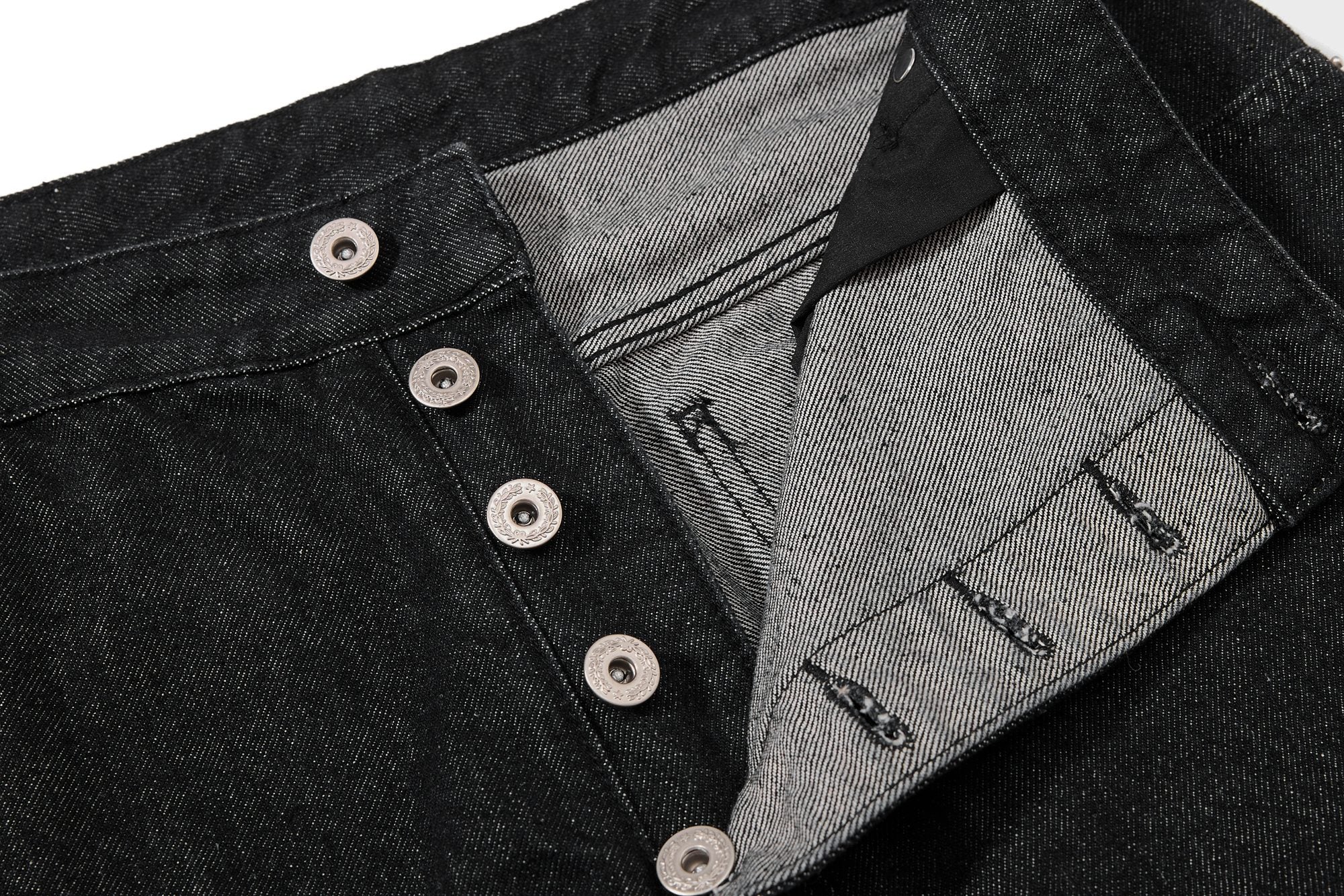 Omirad Asymmetric Button Denim Shorts