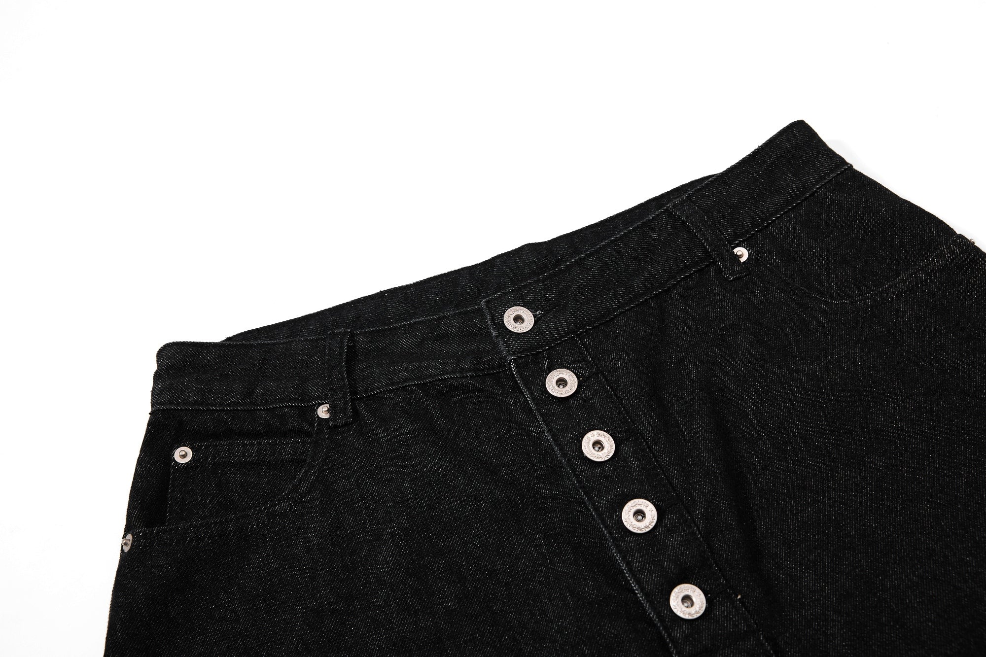 Omirad Asymmetric Button Denim Shorts