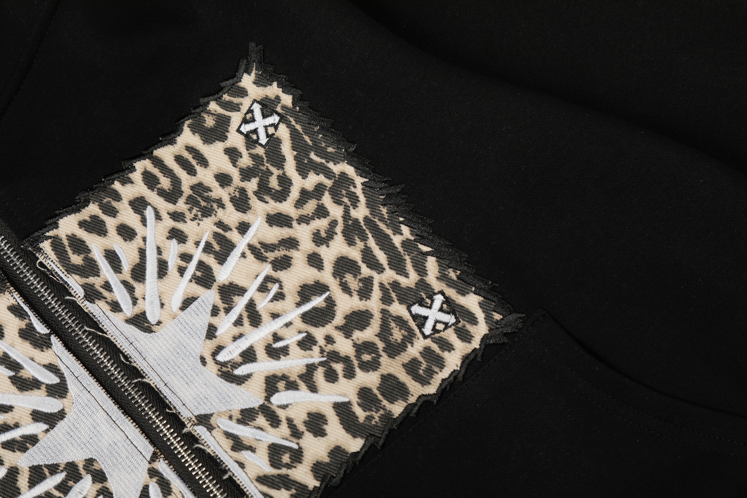 Omirad Leopard Panel Zip Hoodie
