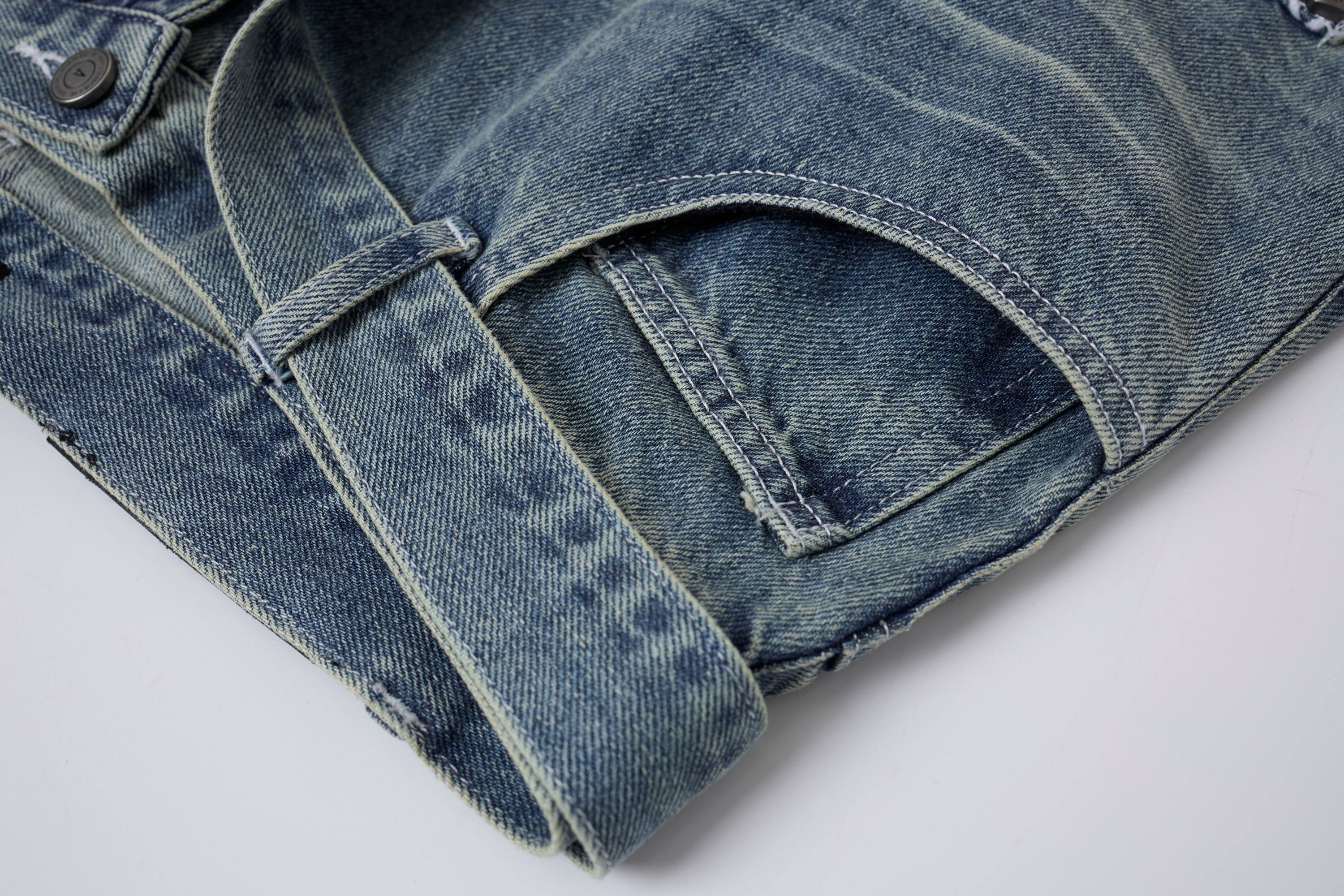 Omirad Web Panel Strap Denim Shorts
