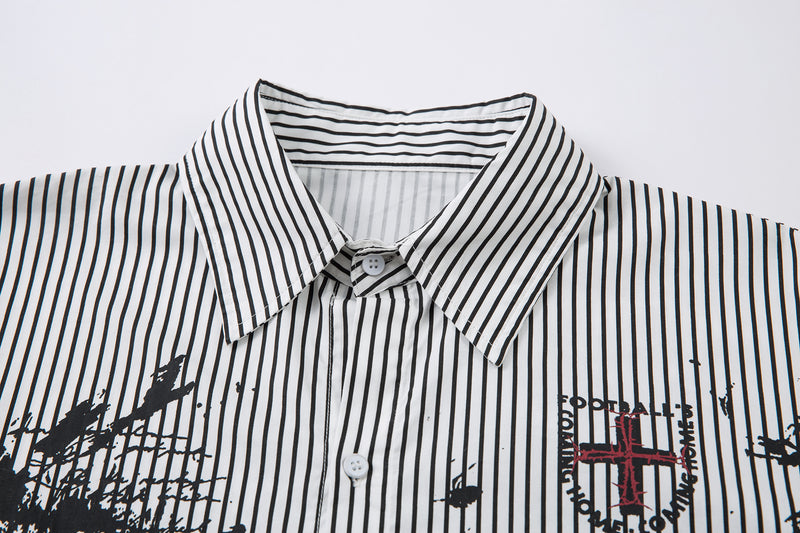 Omirad Ink-Splash Layered Stripe Shirt