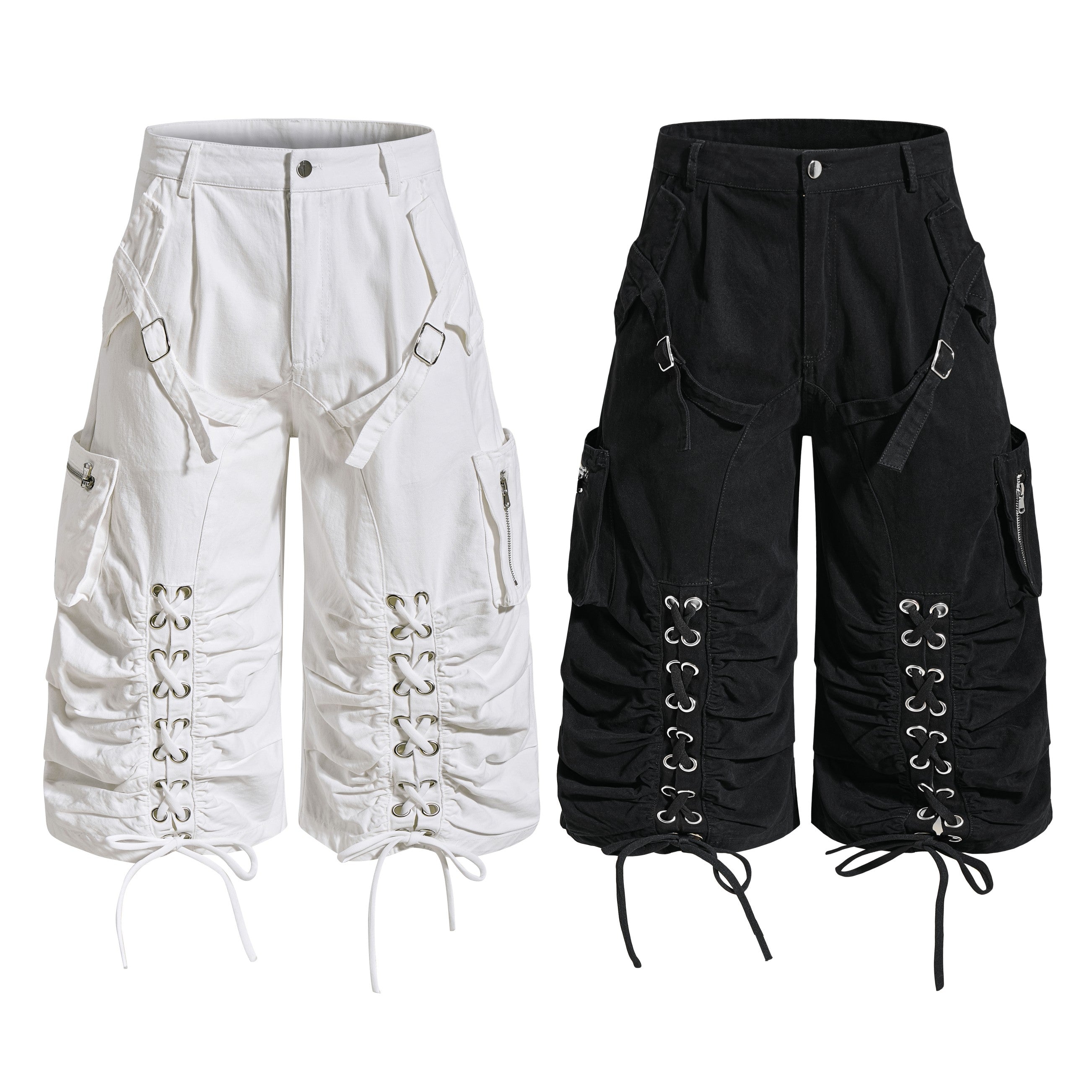 Omirad Lace-Up Utility Cargo Shorts