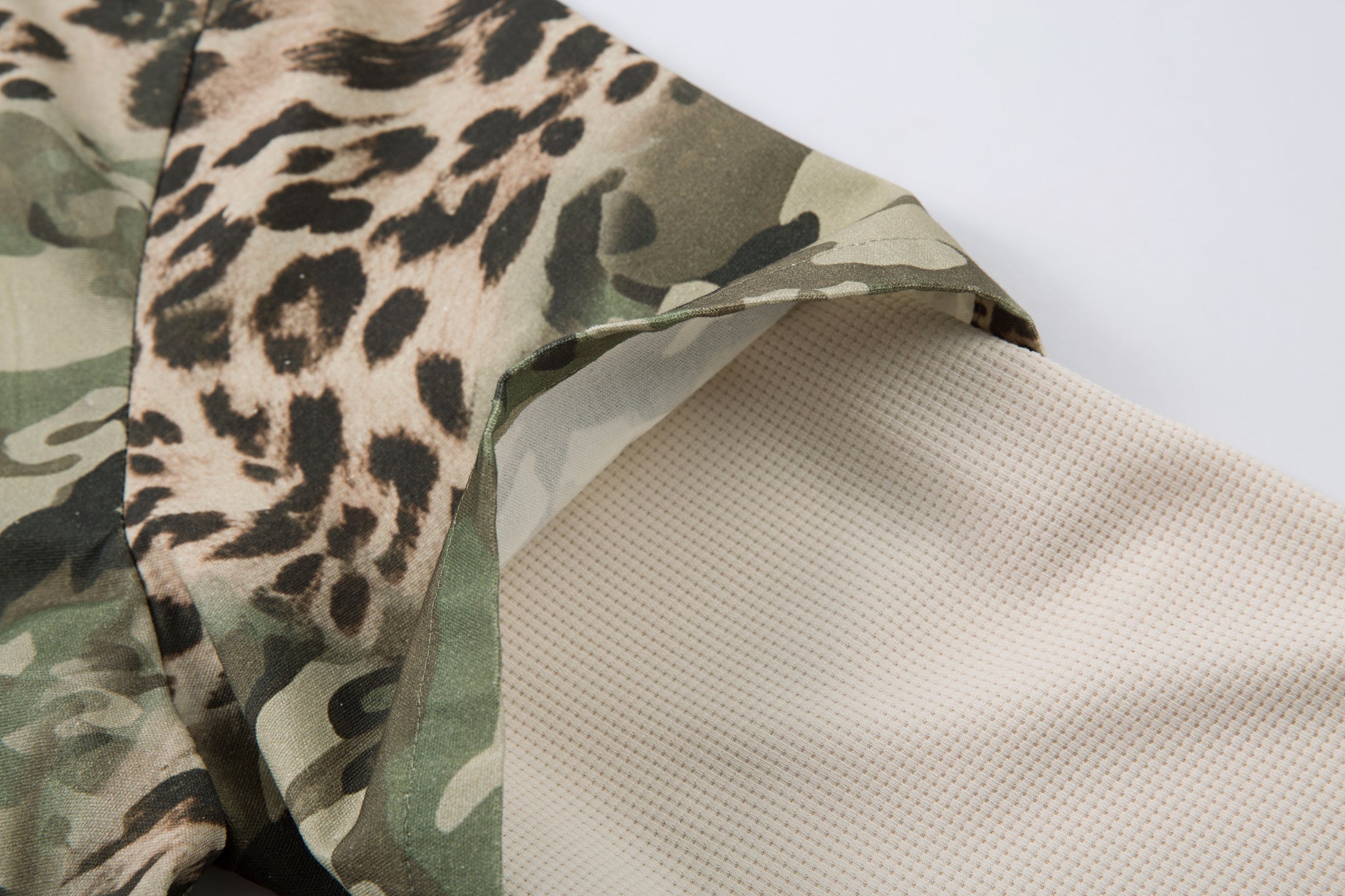 Omirad Layered Camo-Leopard Short-Sleeve Shirt