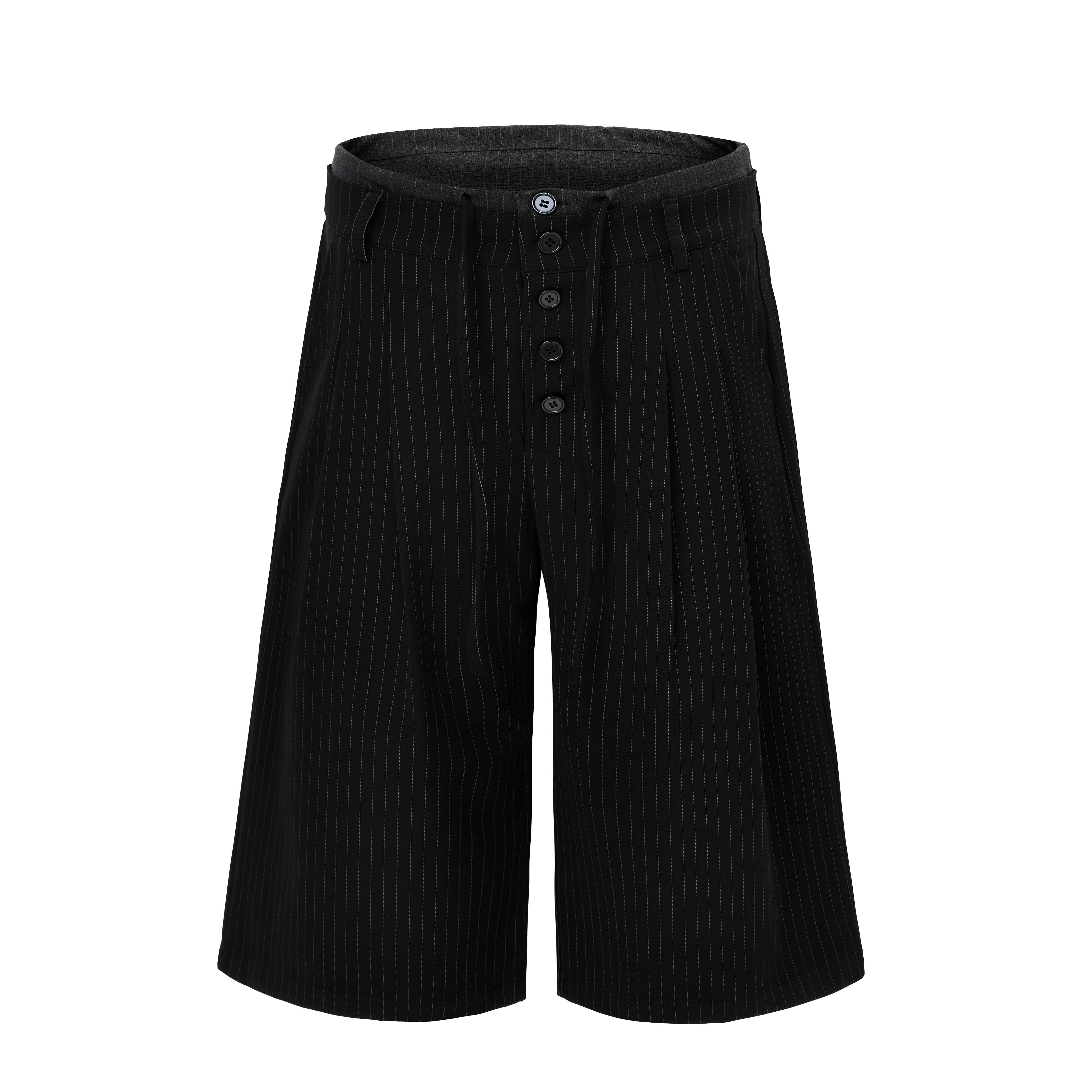 Omirad Pinstripe Wide-Leg Shorts