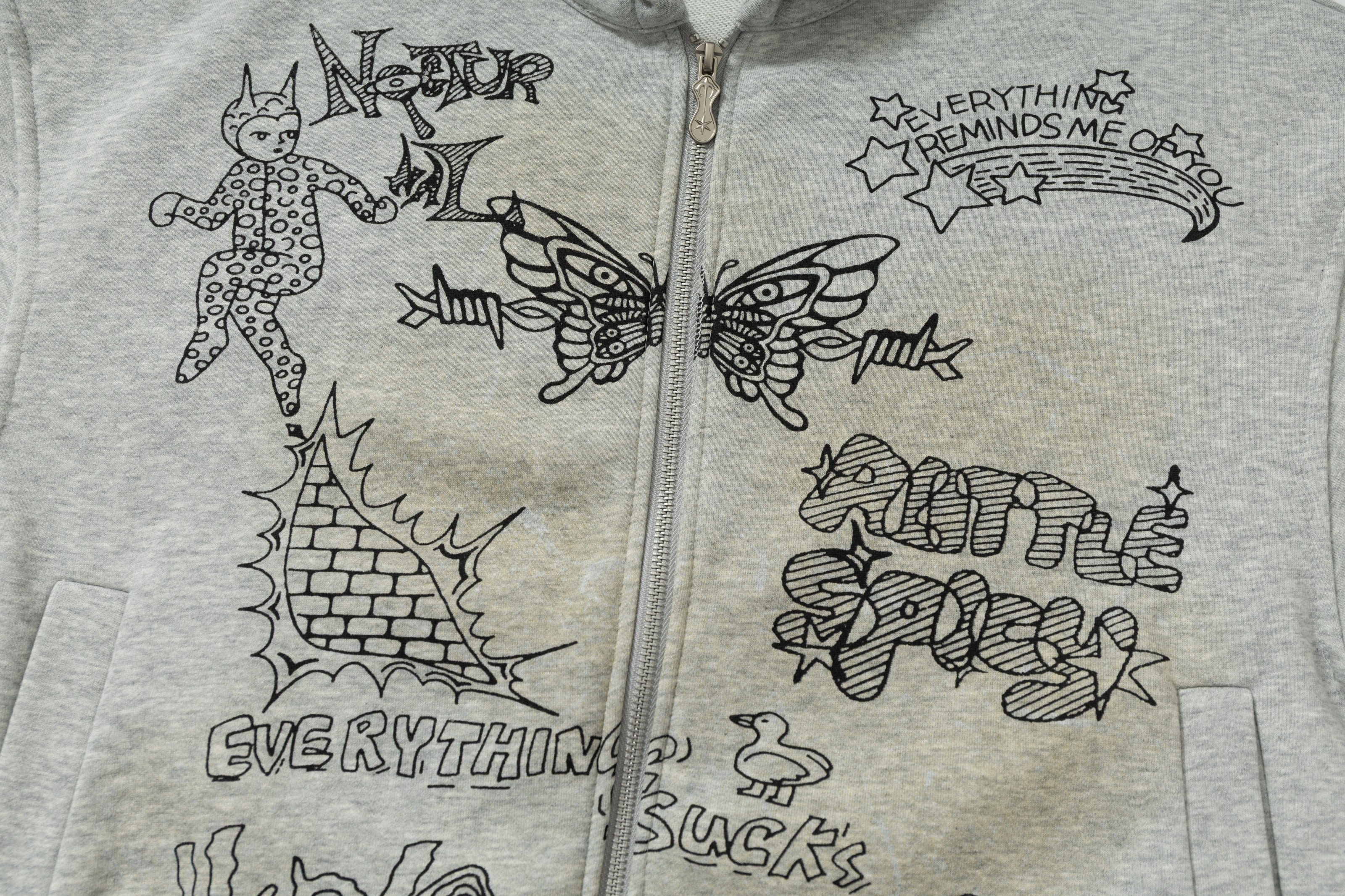 Omirad Doodle Graphic Zip Hoodie