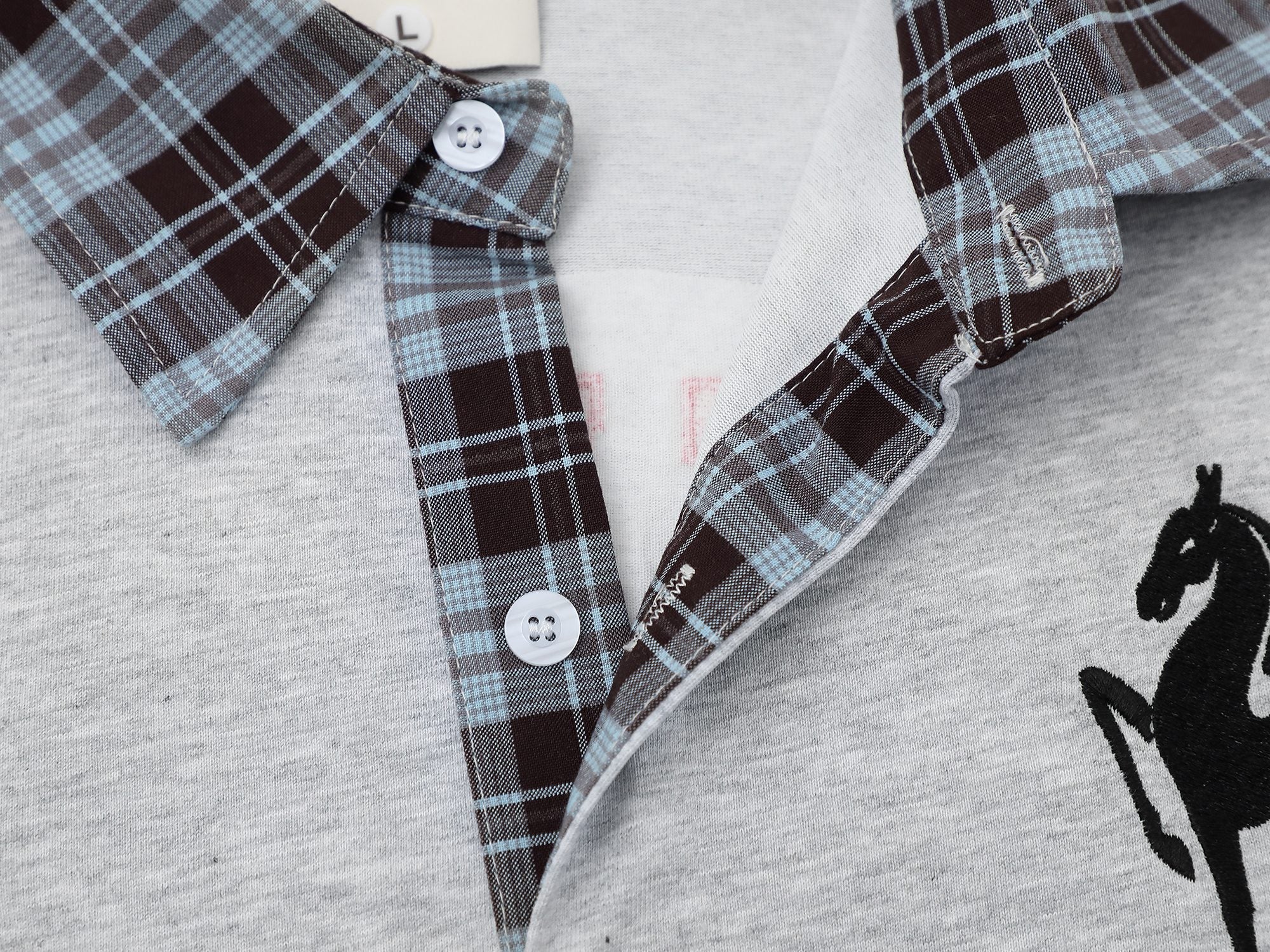 Omirad Plaid Sleeve Polo Shirt