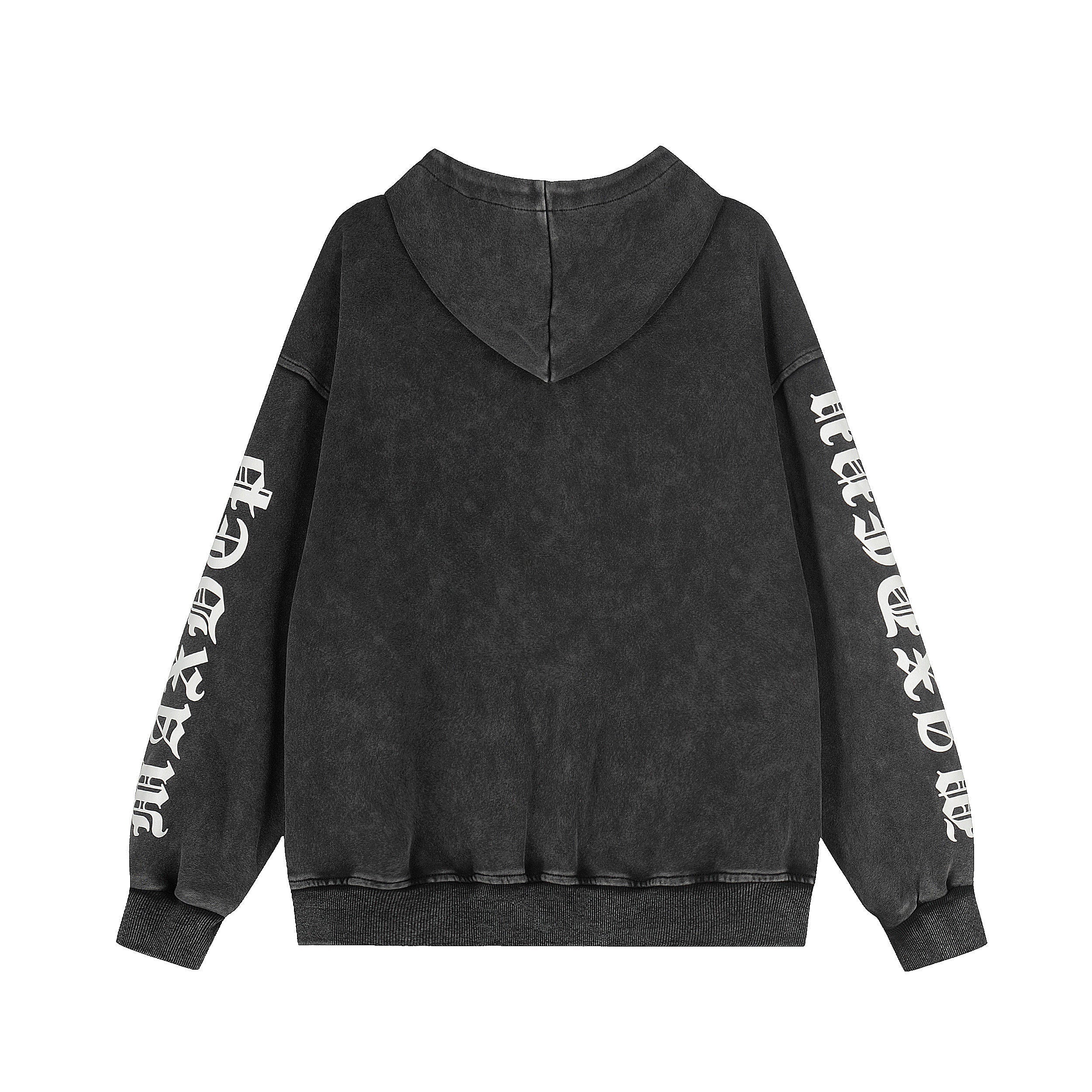 Omirad Distressed Graphic Zip Hoodie