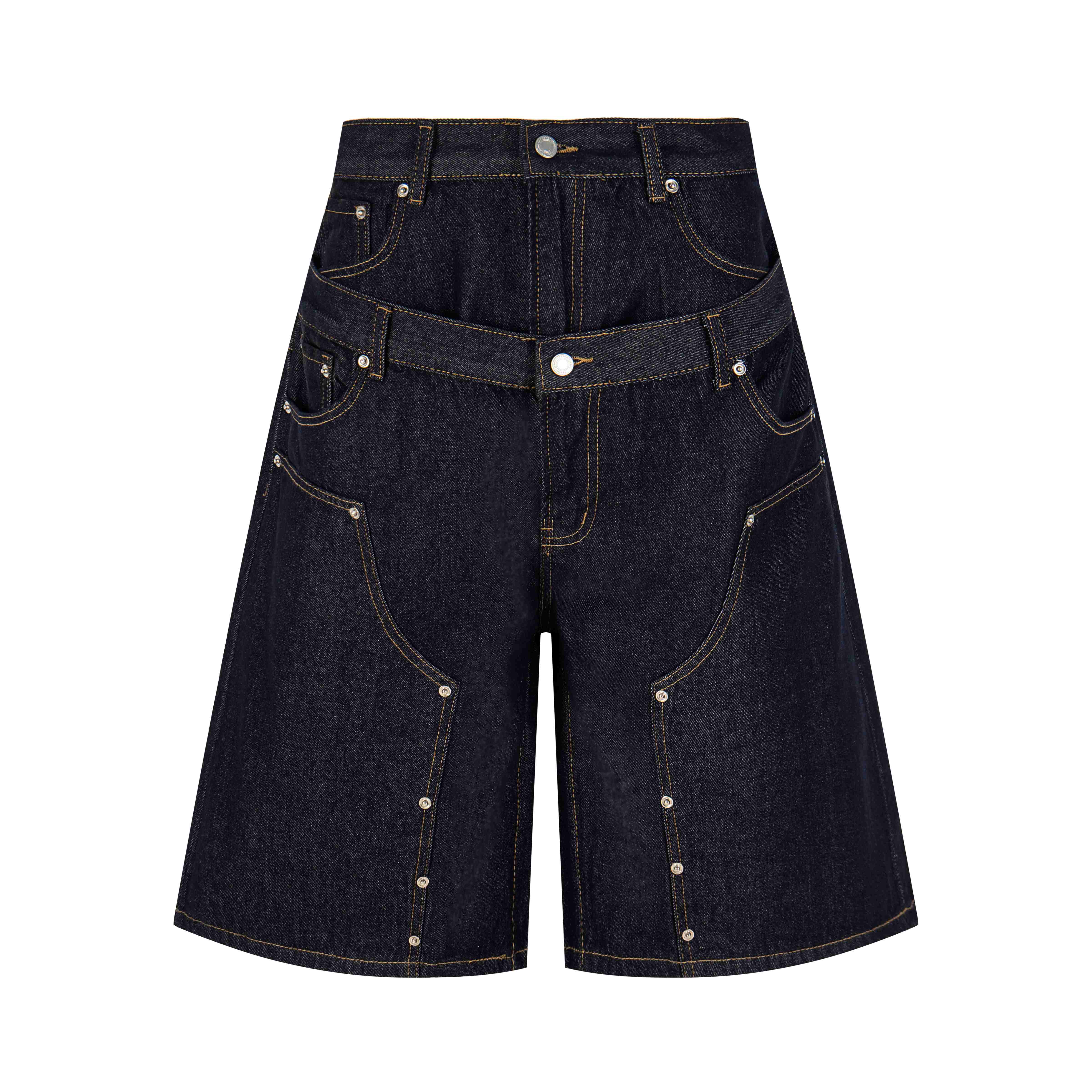 Omirad “Double Waist Panel Denim Shorts”