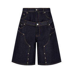Omirad “Double Waist Panel Denim Shorts”