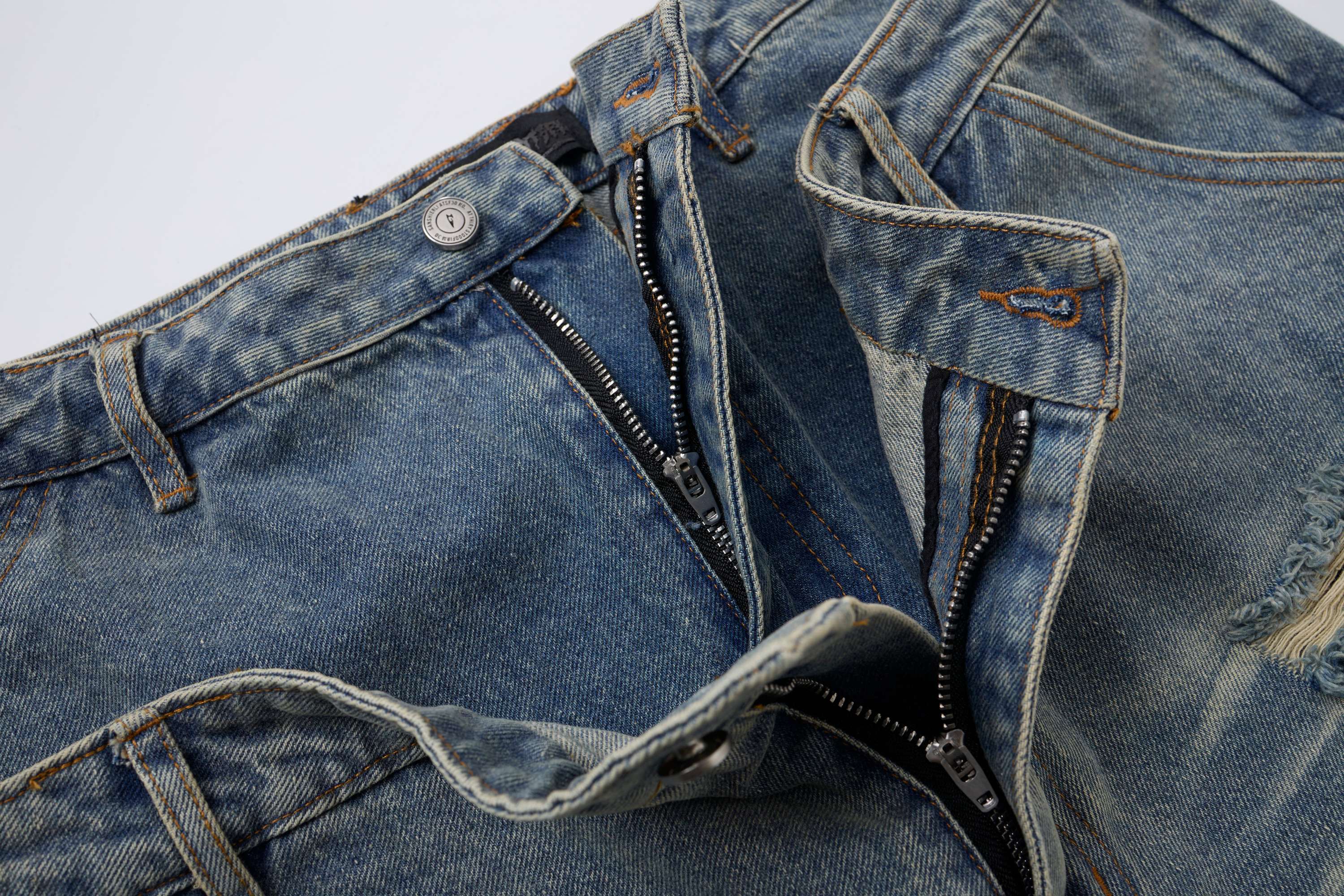 Omirad Distressed Layered Waist Denim Shorts