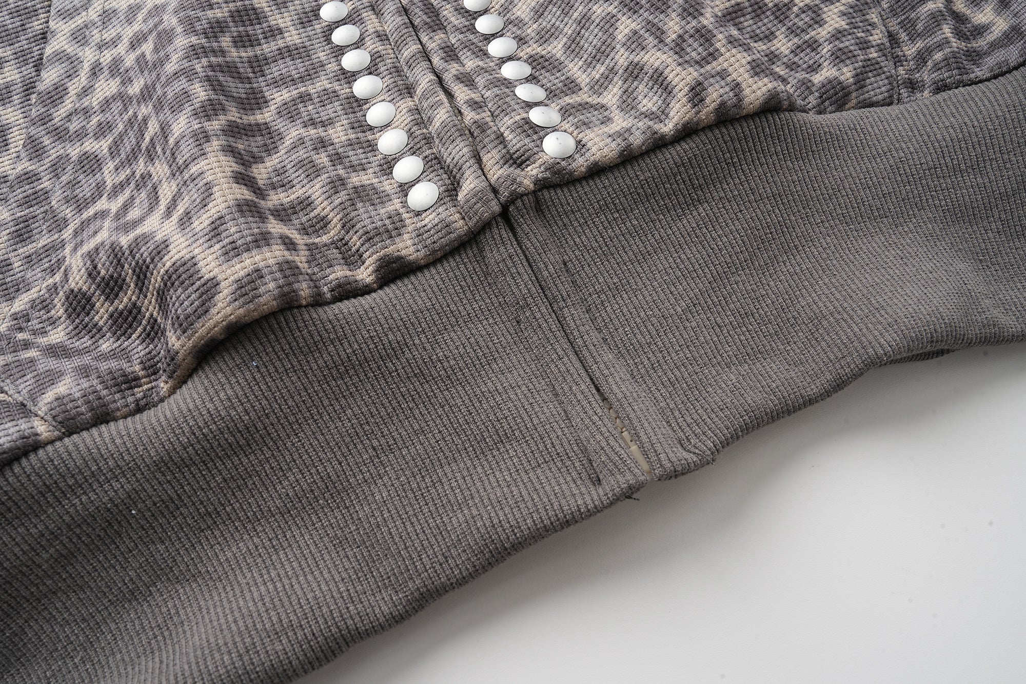 Omirad Studded Cross Cropped Zip Hoodie
