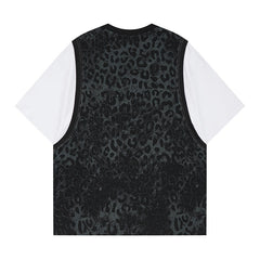 Omirad Leopard Mesh Layered Graphic T-Shirt