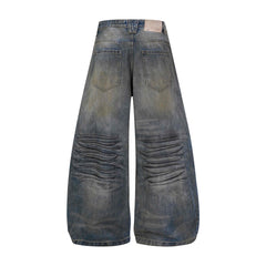 Omirad Vintage Whiskered Wide-Leg Jeans