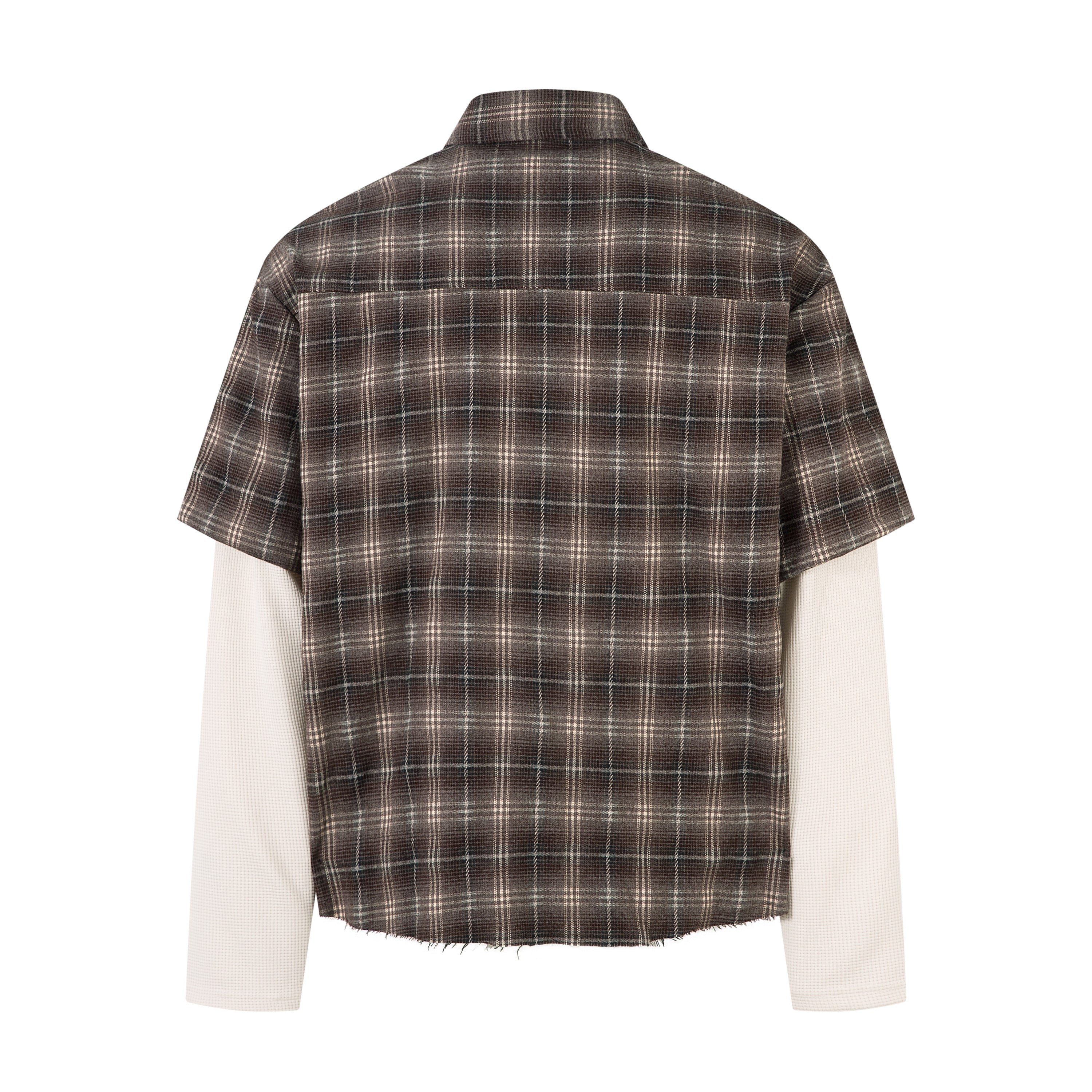 Omirad Layered Plaid Fringe Shirt