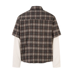 Omirad Layered Plaid Fringe Shirt